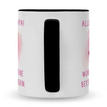 GRAVURZEILE Tasse mit Spruch - Alles Gute von deinem besten Schwimmer, Keramik, Mädchen - Farbe: Schwarz & Weiß