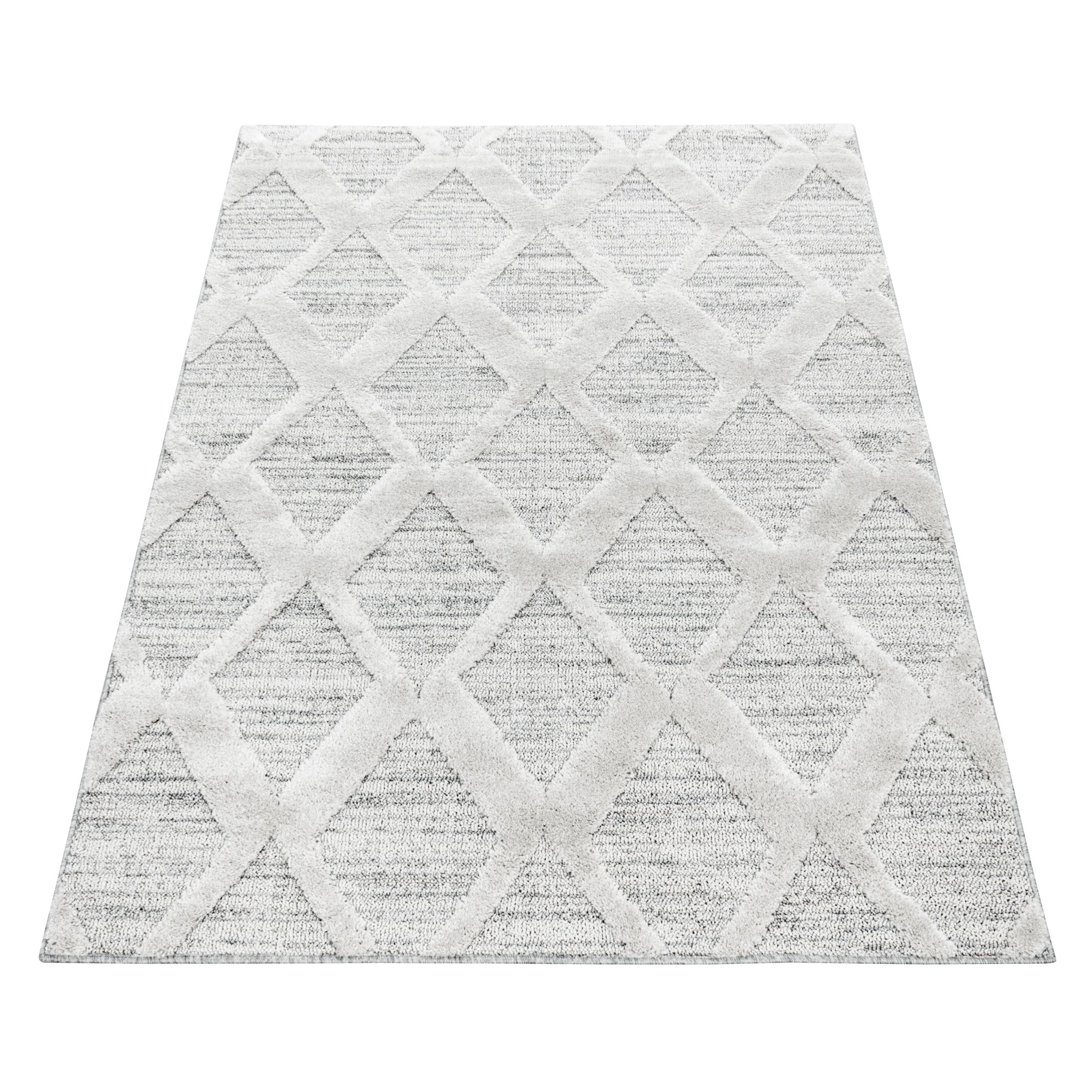 Teppium Teppich Boho-Design, Rund, Höhe: 20 mm, Teppich Wohnzimmer Boho Design weich 3D Optik Skandinavische Stil