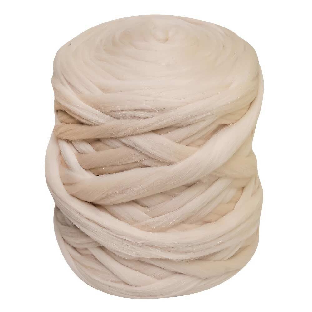 maDDma 1m Filzwolle Märchenwolle Meterware Bastelgarn, 020 beige