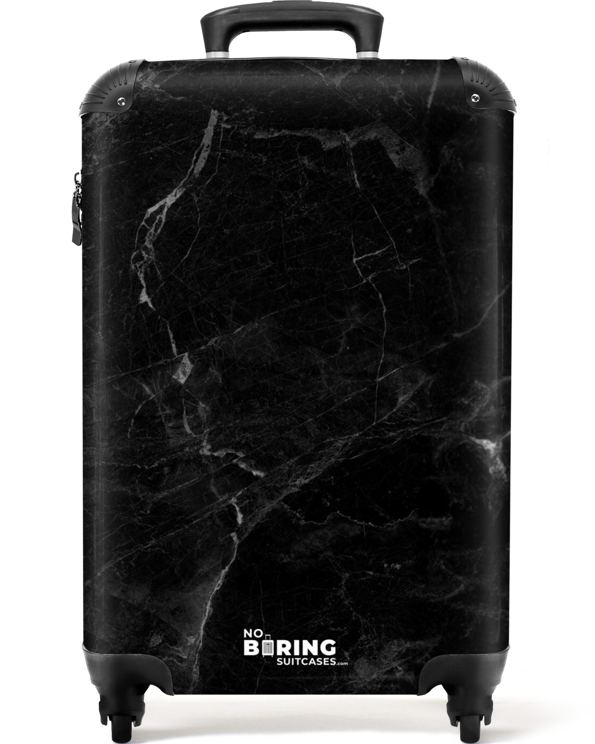 NoBoringSuitcases.com© Hartschalen-Trolley Marmor - Schwarz - günstig online kaufen