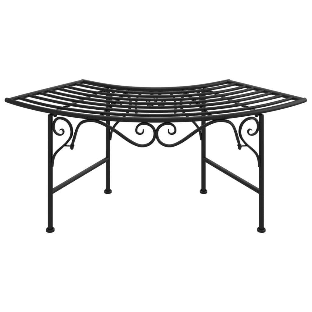vidaXL Gartenbank Baumbank 113 cm Schwarz Stahl (1-St)