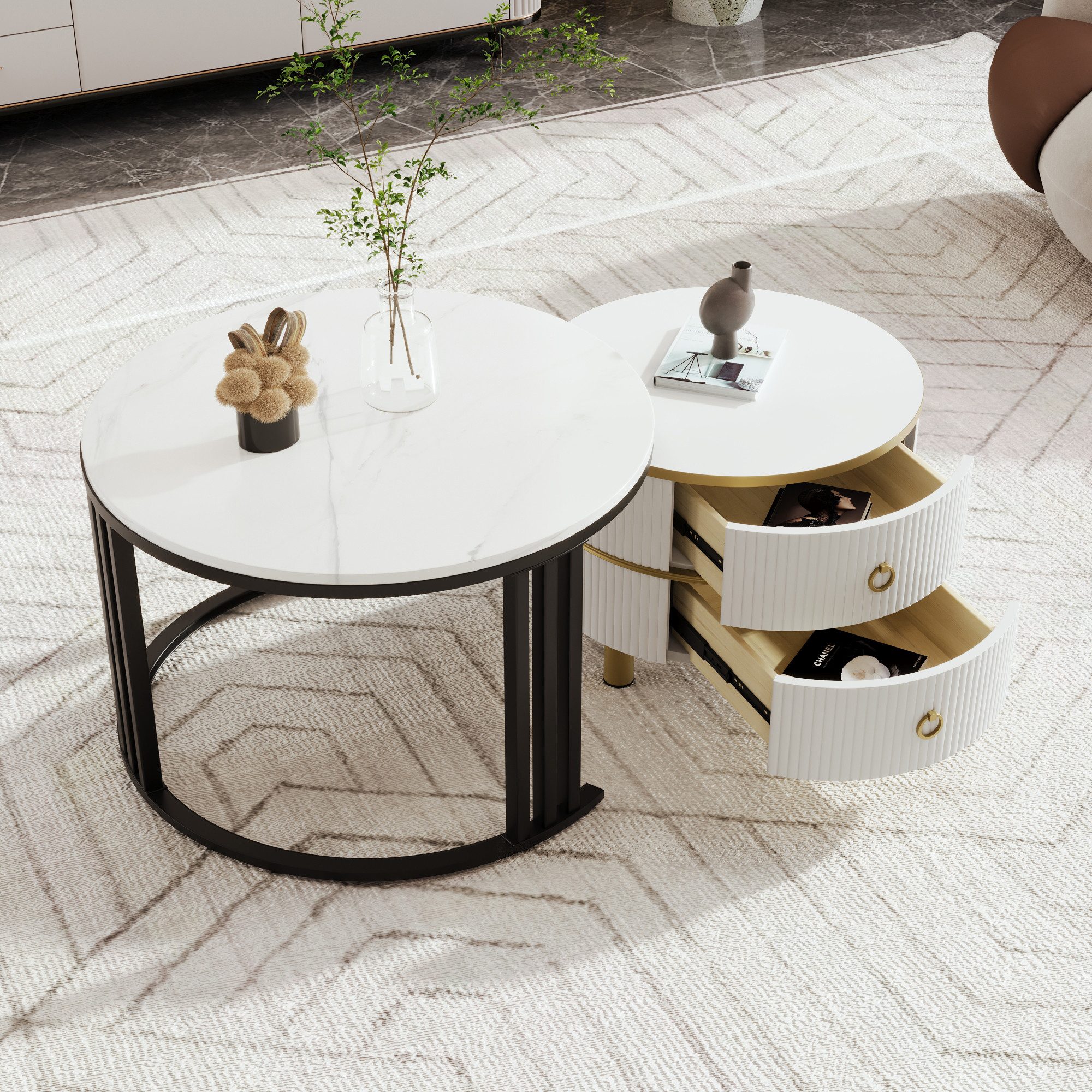 Merax Couchtisch Set aus Holz mit günstig online kaufen