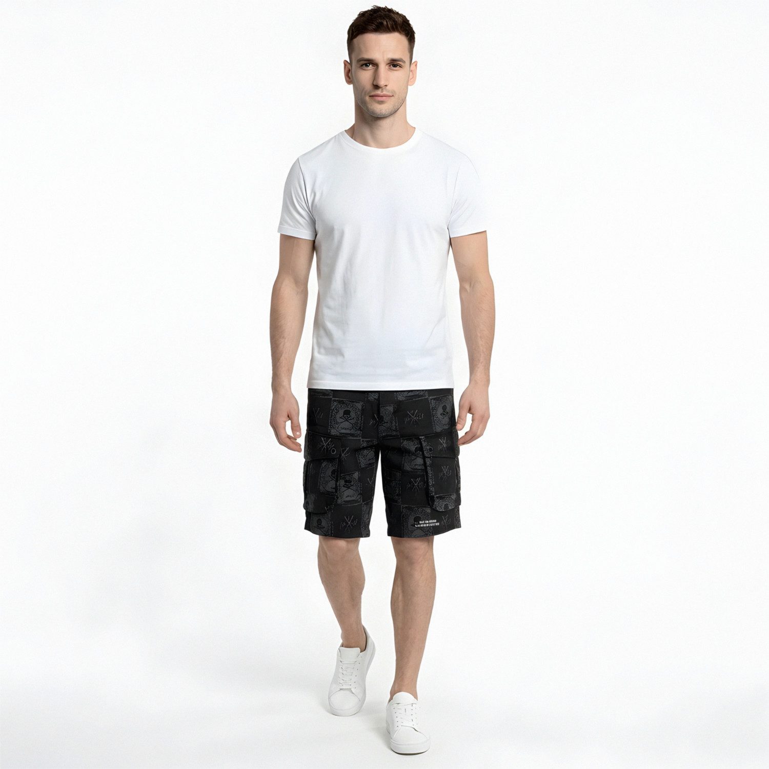 YAKUZA Cargoshorts Checkered Allover