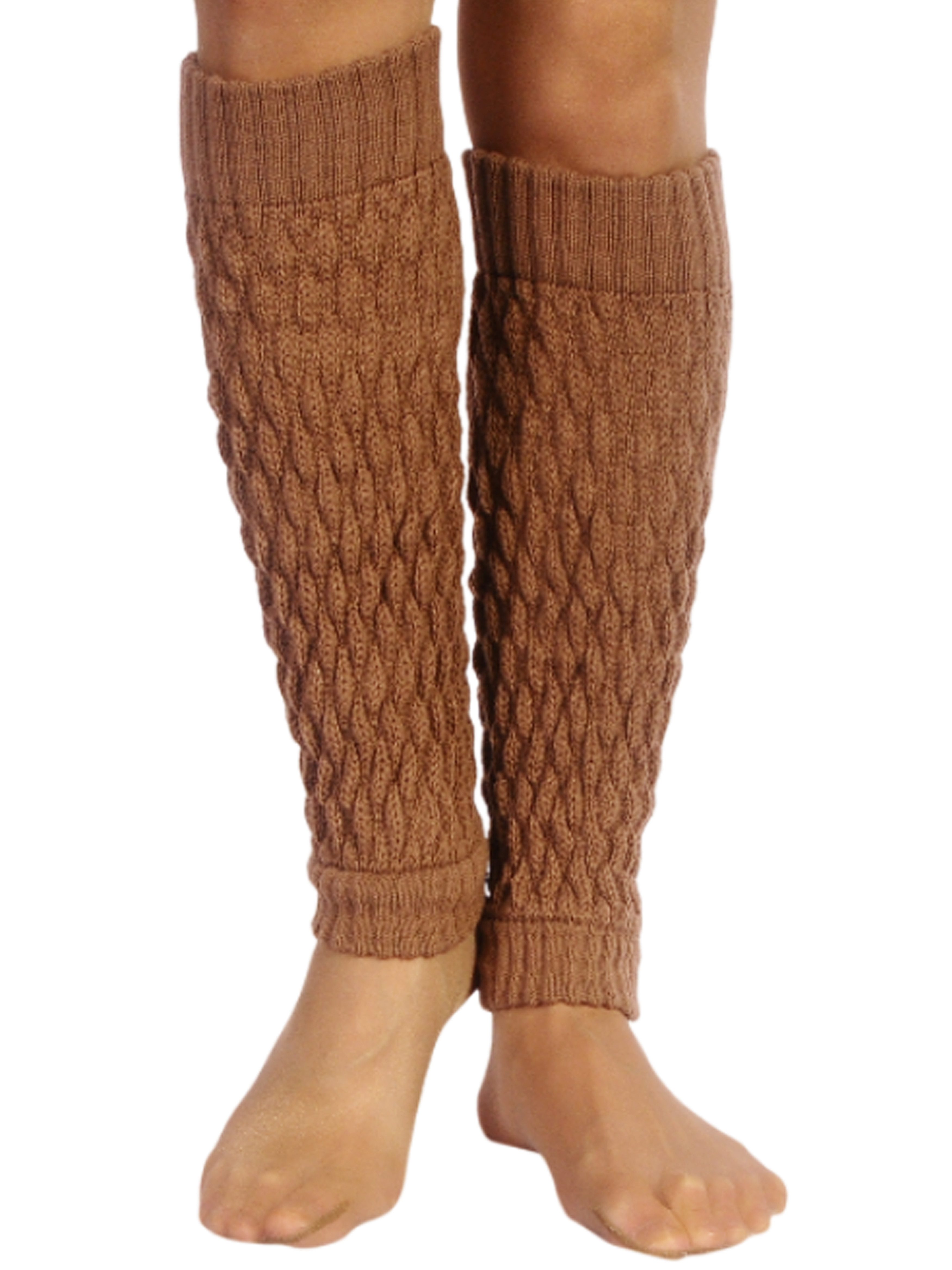 Beinstulpen Stulpen in Capuchinobraun elegante Beinwärmer Damen Strickstulpen