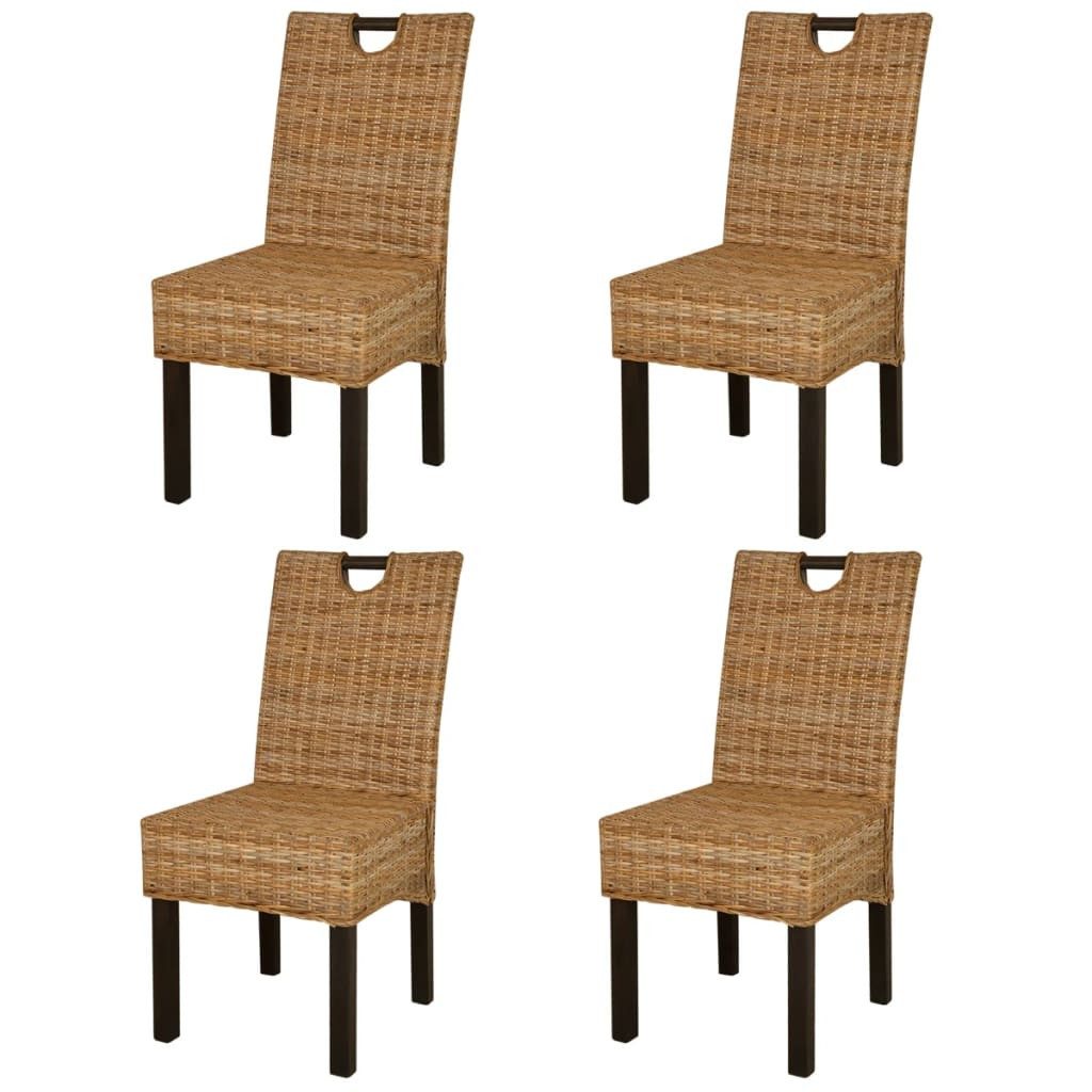 Esszimmerstuhl Esszimmerstuhl 4 Stk. Kubu-Rattan holz