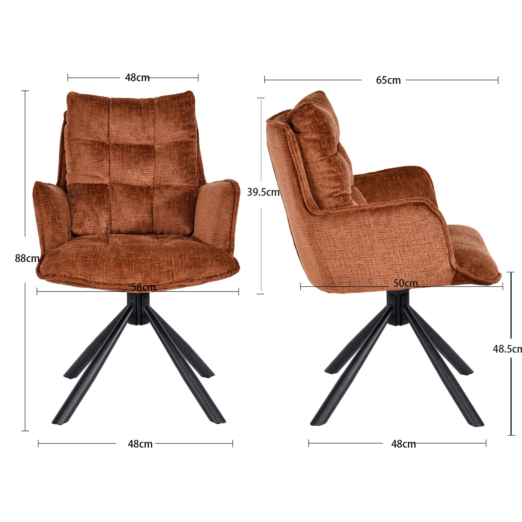 Duhome Esszimmerstuhl (8610A), 180° drehbar Rückstellfunktion, günstig online kaufen