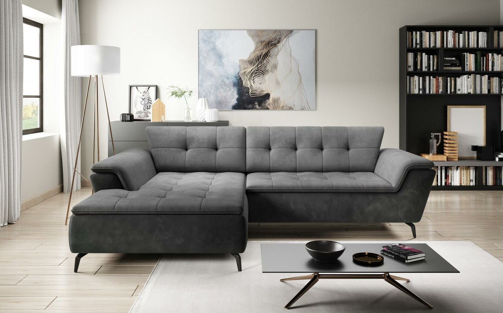 JVmoebel Ecksofa Sofa L-Form Textilsofa Couch Wohnlandschaft Eck Design, Made in Europe