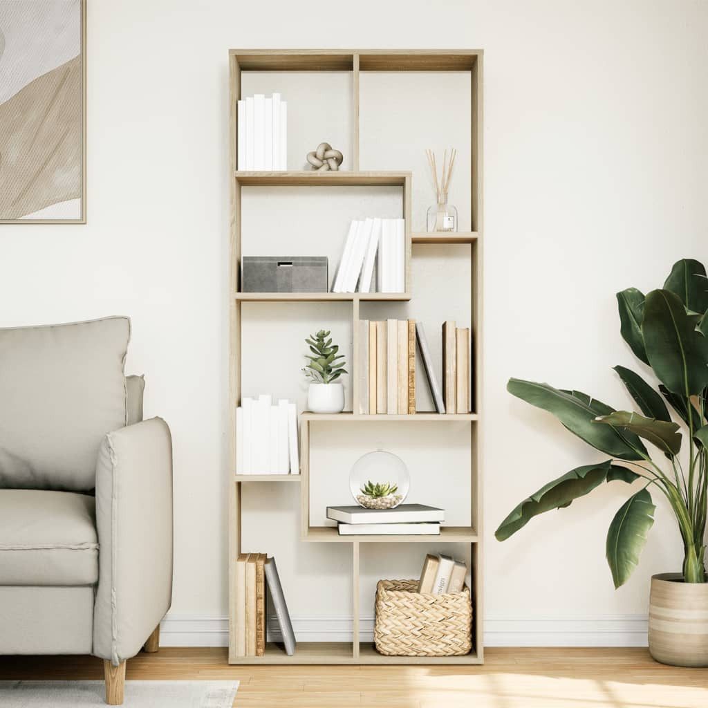 vidaXL Bücherregal Raumteiler-Bücherregal Sonoma-Eiche 67x25x161,5cm Holzwe günstig online kaufen