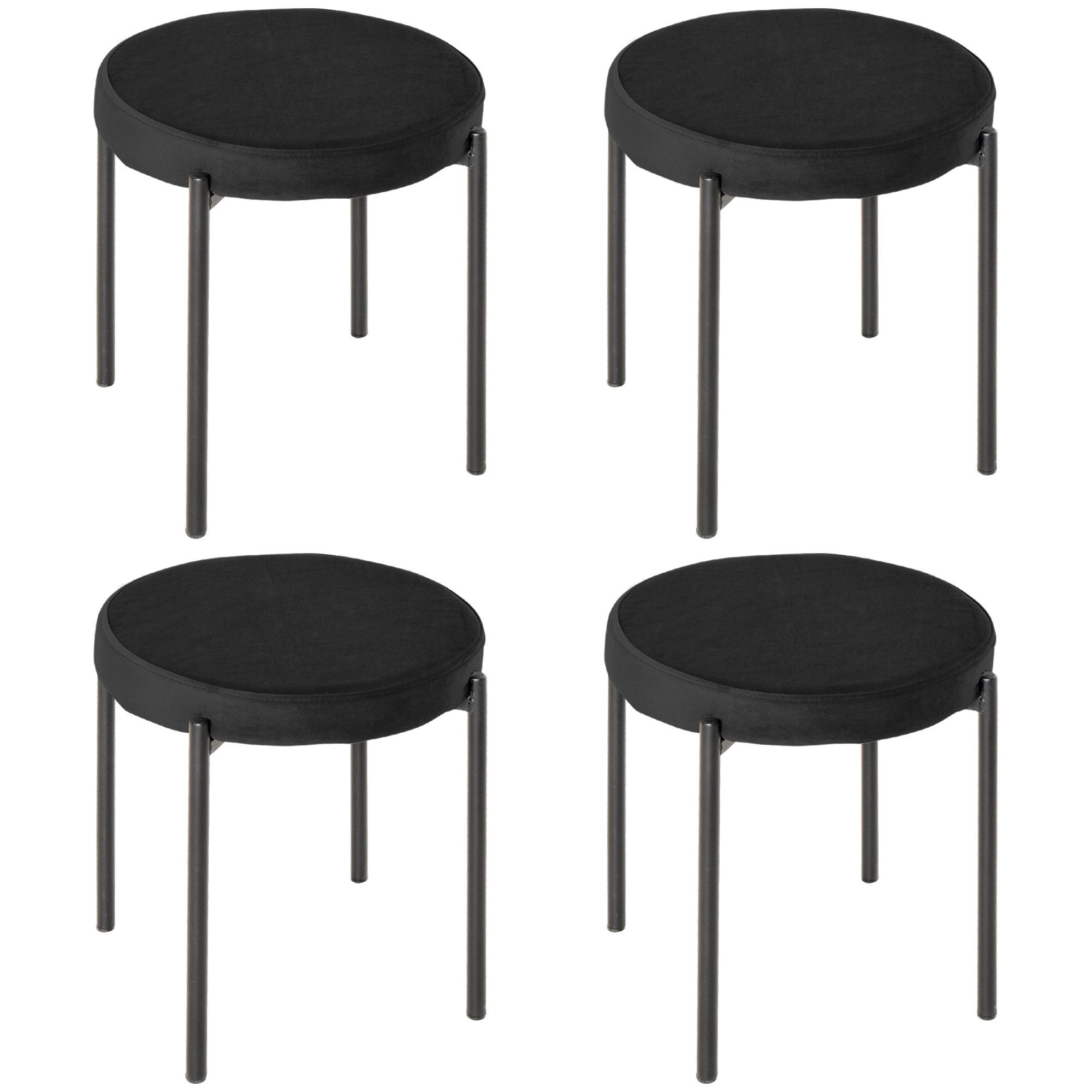 HOMCOM Esszimmerstuhl 4er-Set Esszimmerhocker Stapelbar Thekenhocker günstig online kaufen