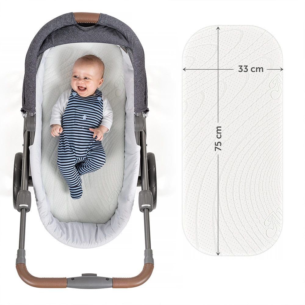 Dry, vertikalen Matratze Alvi®, Nässeschutz 75x33 hoch, Luftkanälen 5 & cm mit & cm Kinderwagen Babymatratze Tencel