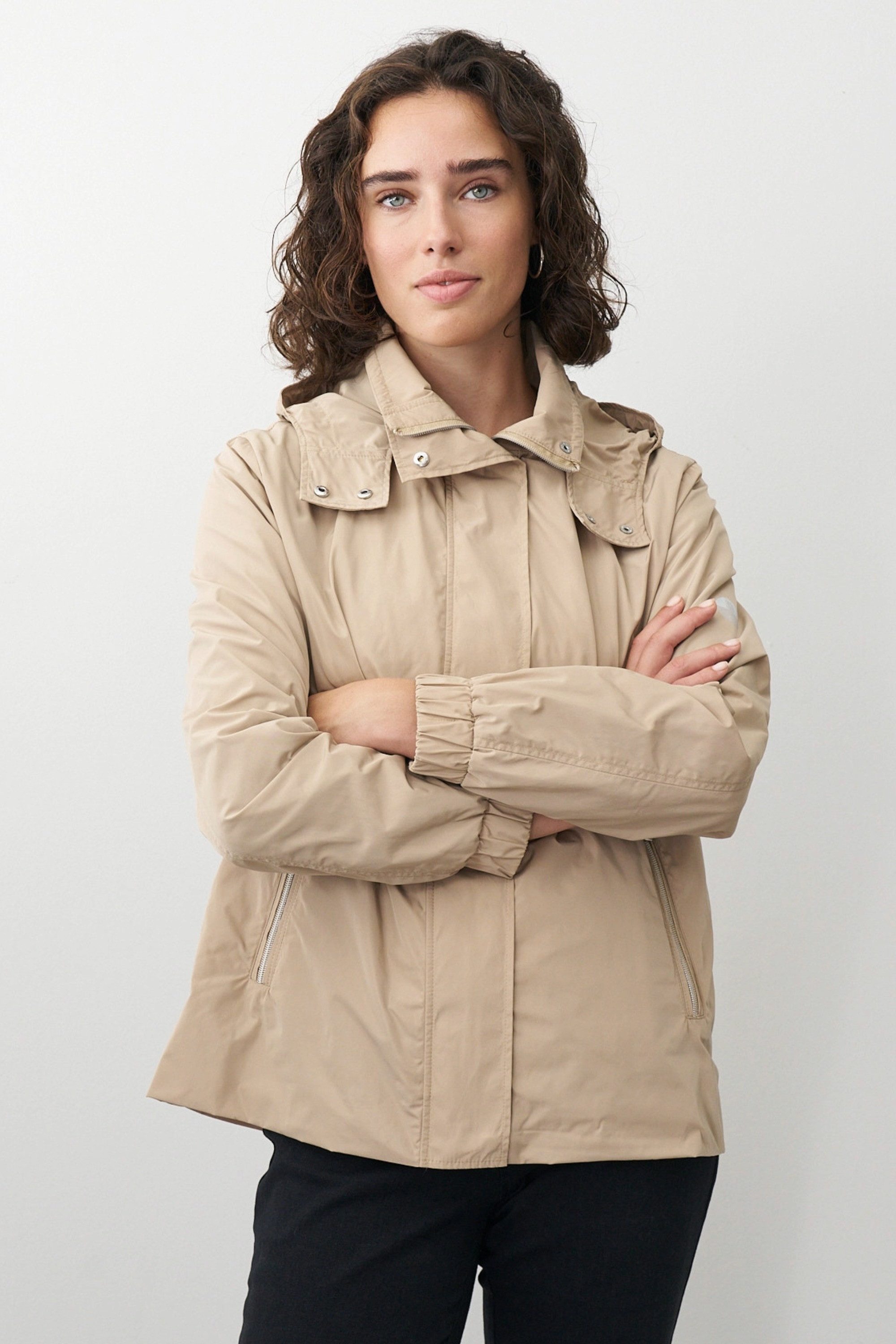 Barbara Lebek Blouson Outdoorjacke, Frühlingsjacke oder Damenjacke mit abnehmbarer Kapuze