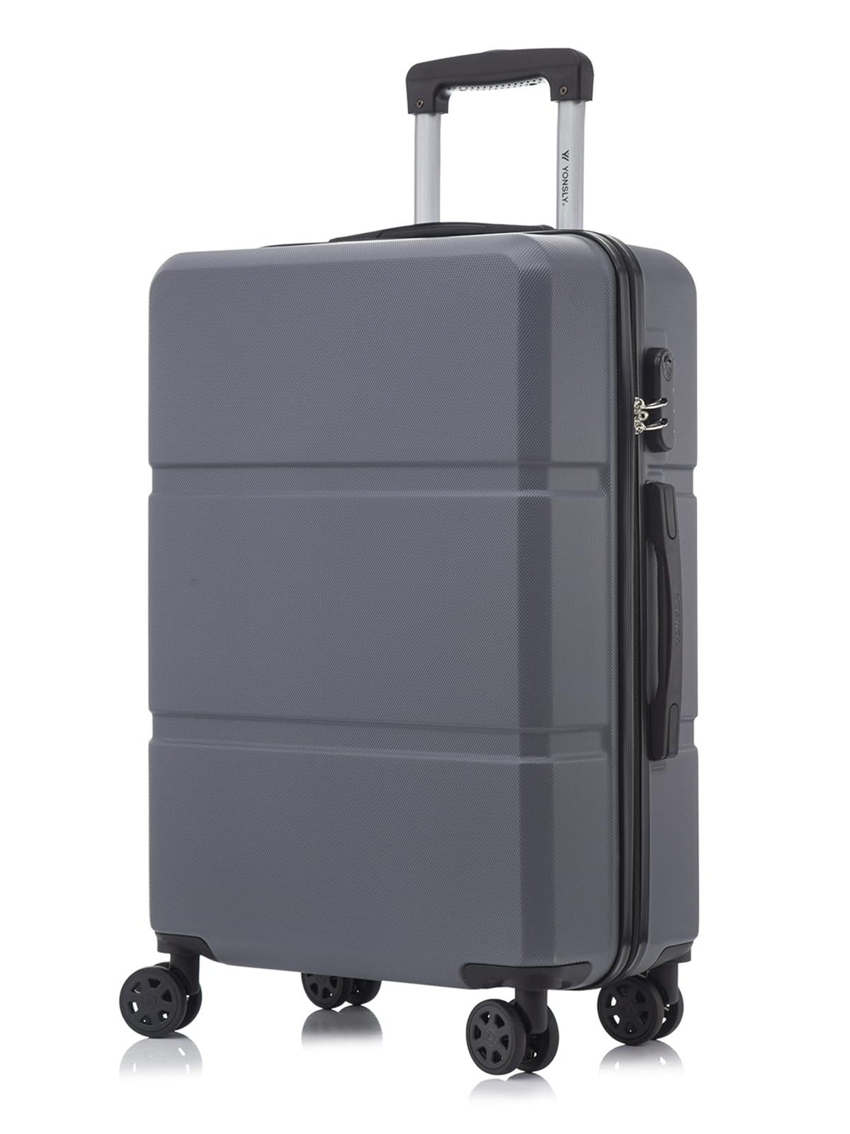 yonsly Hartschalen-Trolley Hartschalen-Koffer Trolley Rollkoffer Zahlenschloss, Handgepäck, 4 Rollen, ABS-Hartschale, robuster Reisekoffer mit Teleskopgriff,46/55/66/76 cm