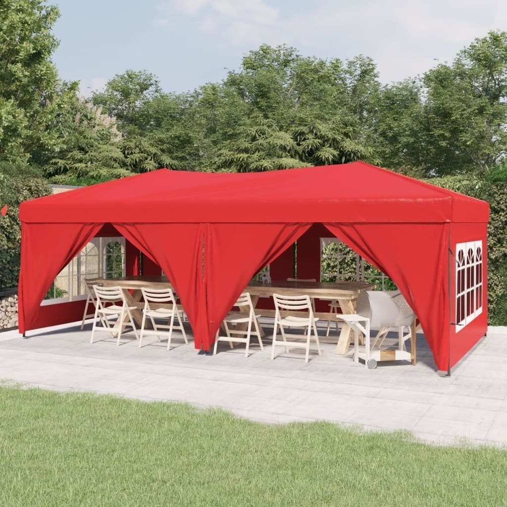 vidaXL Pavillon »Partyzelt Faltbar mit Seitenwänden Rot 3x6 m Garten