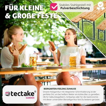 tectake Bierzeltgarnitur Ludwig, (Set, 3-tlg), Zurückklappbar