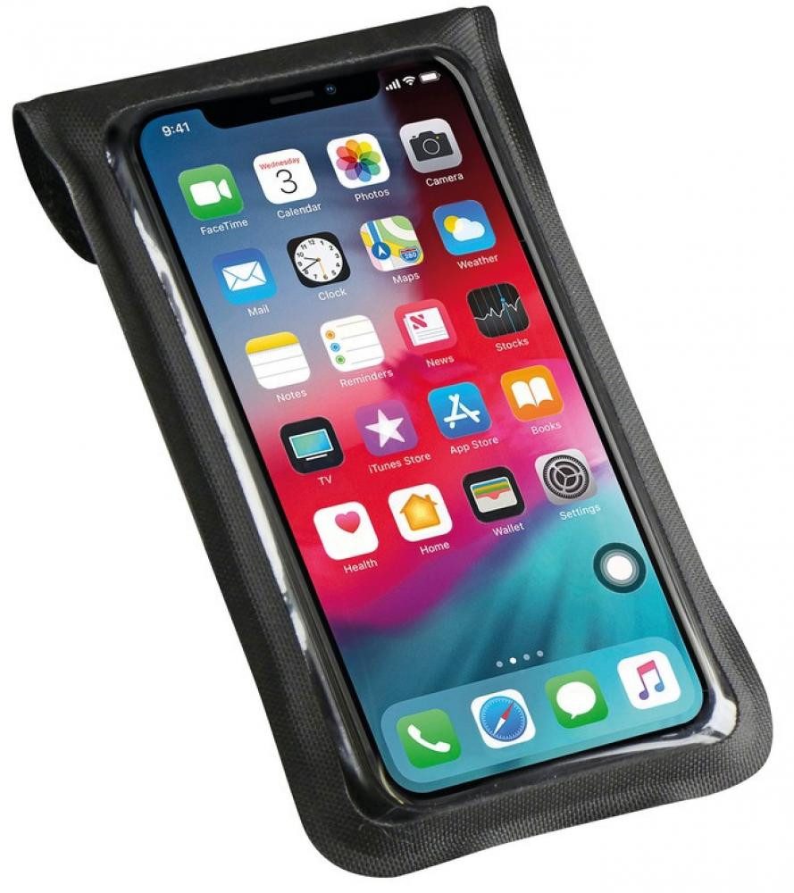 KlickFix Fahrradtasche KLICKfix Phone Bag Light S mit Adapter transparent schwarz mit Drehkup