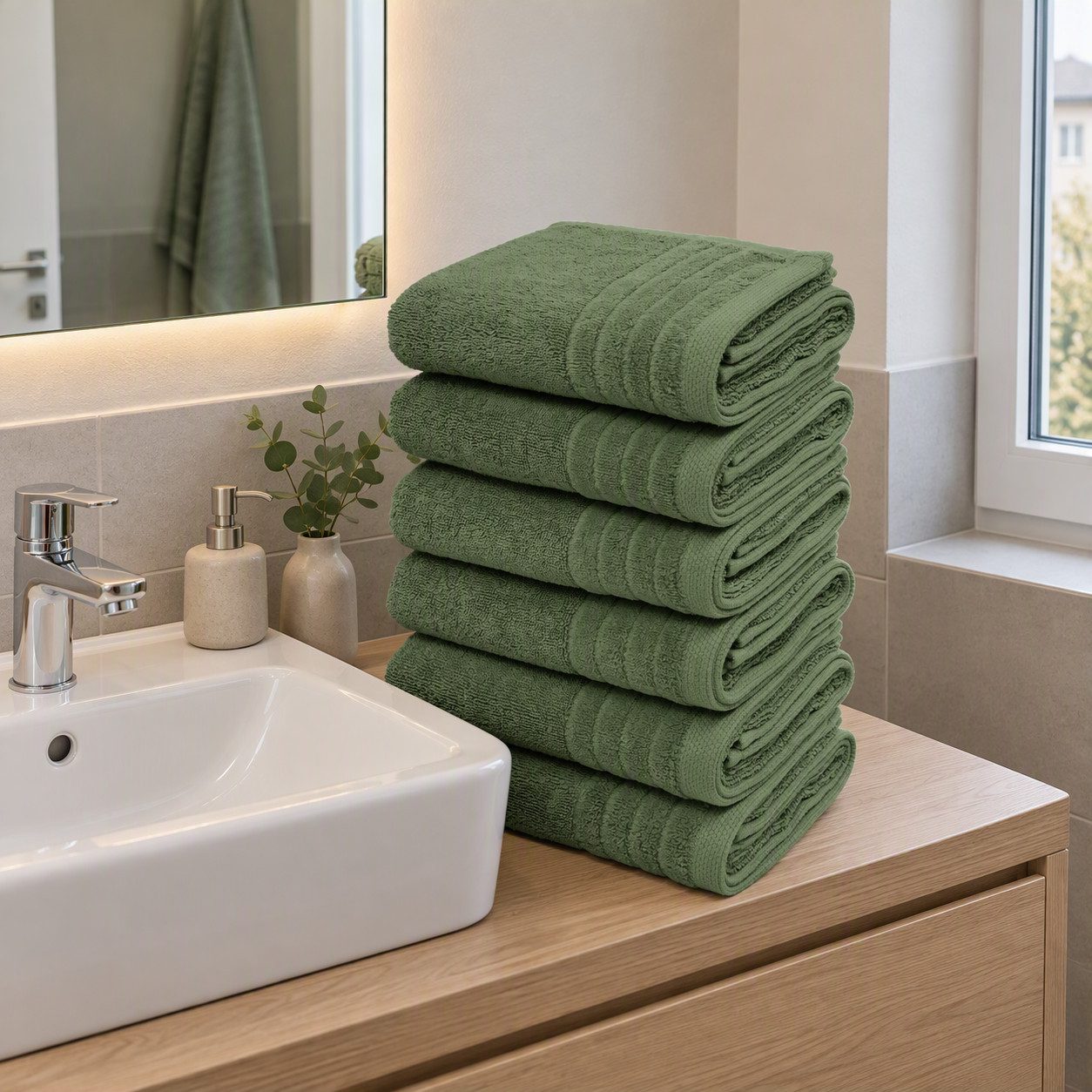 OTTO home Handtücher Sanremo Premium, Premium Handtücher, 600 gr/m², 40x70cm, Frottier (Set, 6-St), mit Bordüre, flauschig und weich, Händehandtücher, 5 Jahre G – Bild 2 von 5