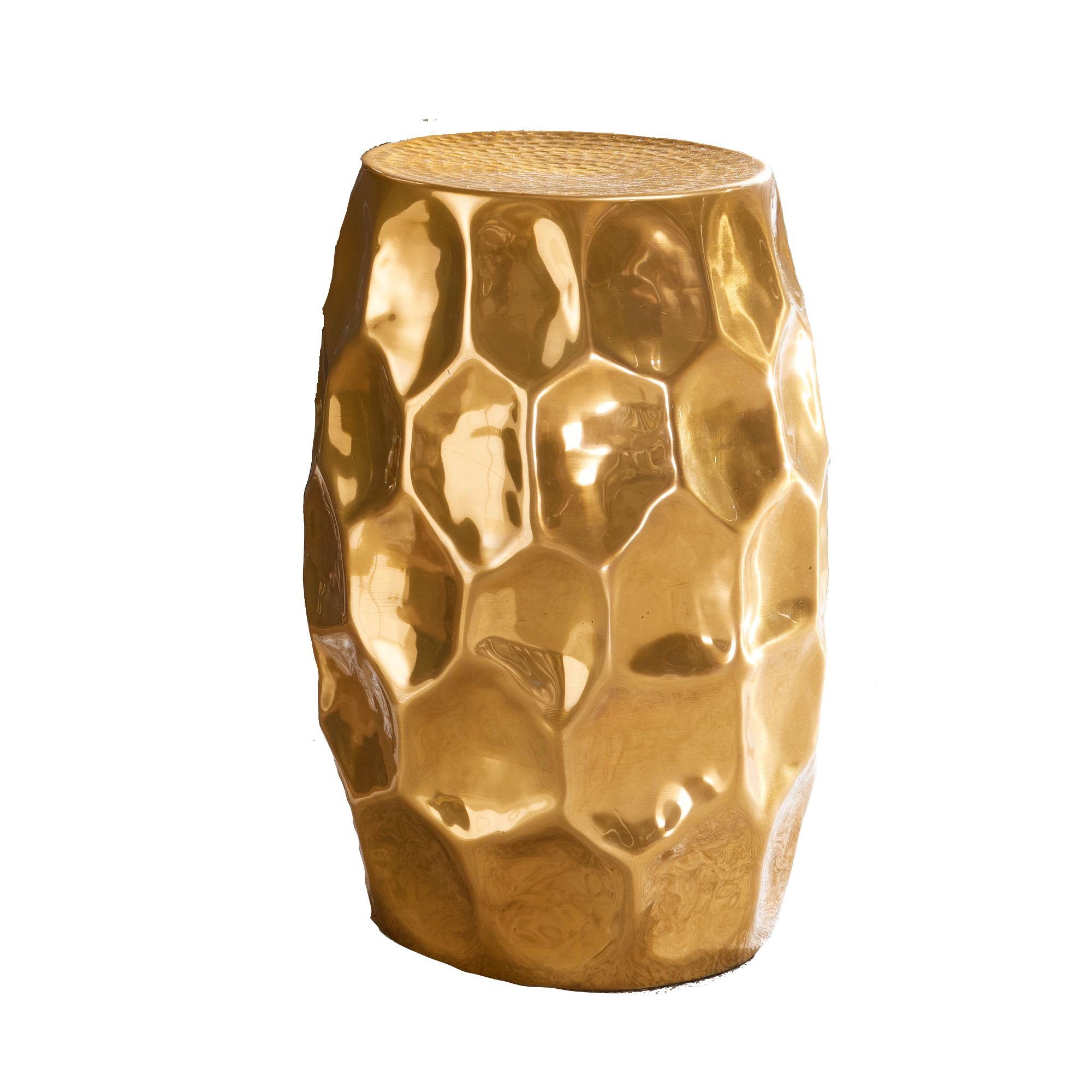 KADIMA DESIGN Beistelltisch Orientalischer Sofatisch - Hammerschlag-Design, Unikat Gold | Gold | Gold