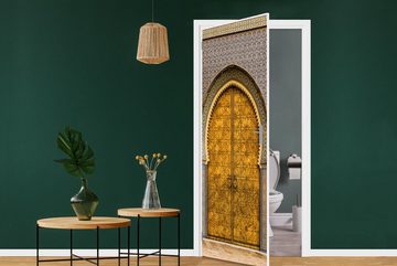 MuchoWow Türtapete Türen - Architektur - Gold - Muster, Matt, bedruckt, (1 St), Fototapete für Tür, Türaufkleber, 75x205 cm