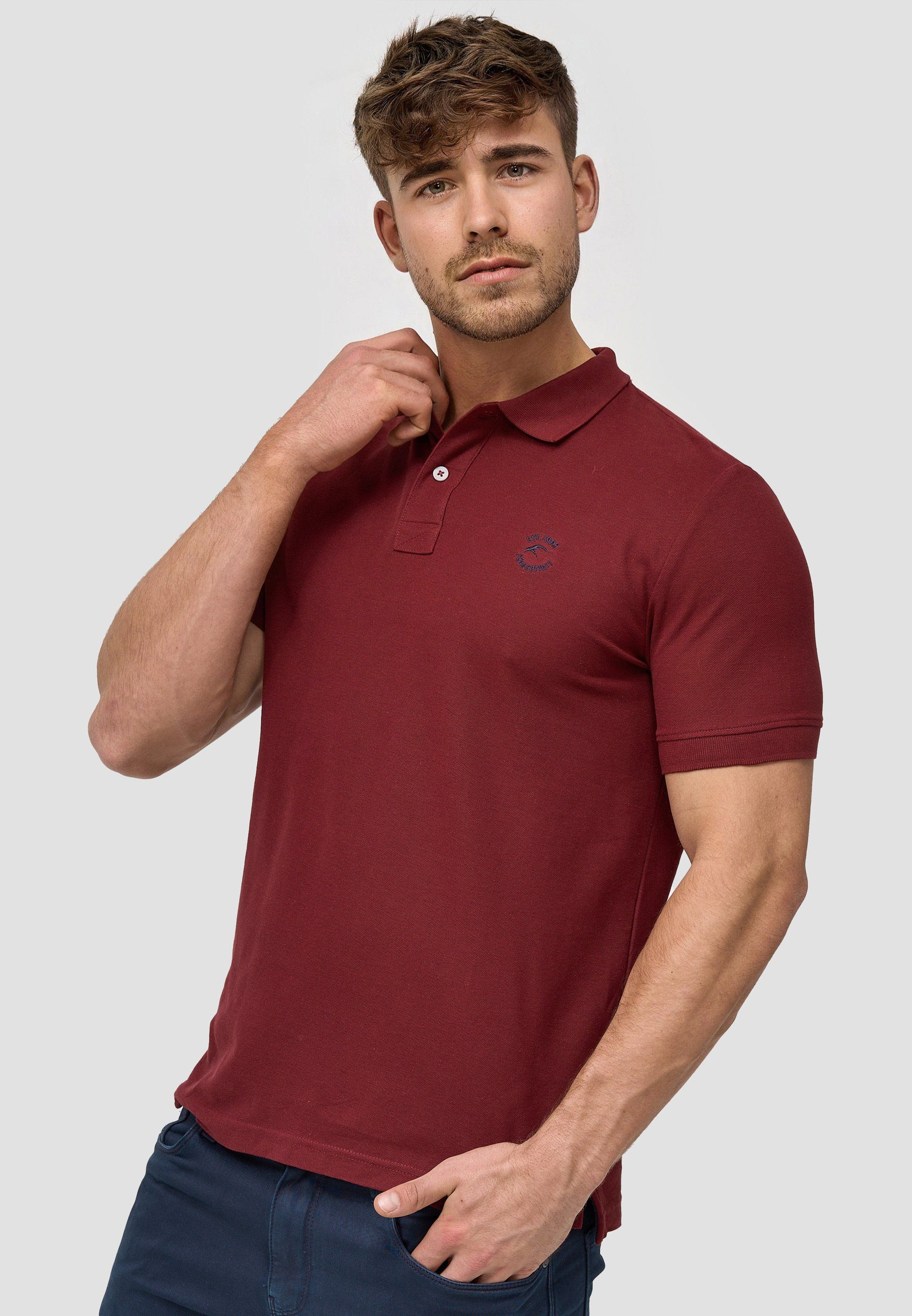 Indicode Poloshirt Herren Wadim Polo Shirt Herrenshirt mit feiner Logo-Stickerei auf der Brust
