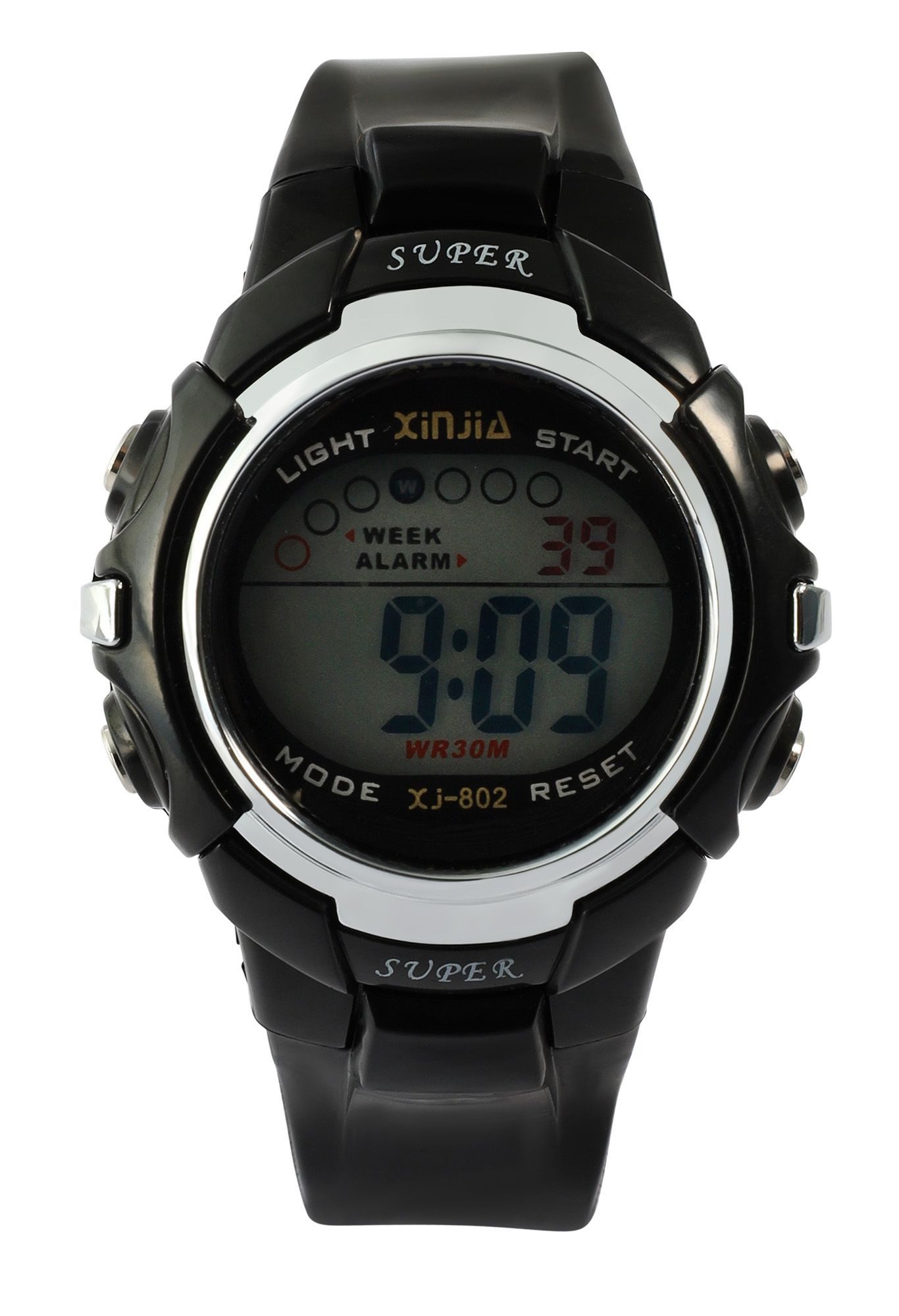 Quarzuhr 2410013 Xinjia Kinder Digitaluhr, TPU-Band, schwarz