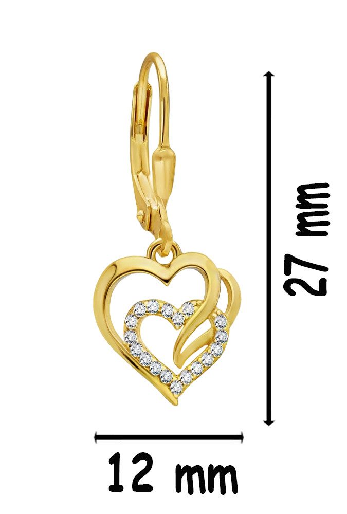 Limana Paar Ohrhänger hängende Herz Ohrringe Damen 925 Silber Geschenk Frau Freundin Mama (Schmuck inkl. Dose), Geburtstag Jahrestag Hochzeitstag Weihnachten Muttertag Valentinstag
