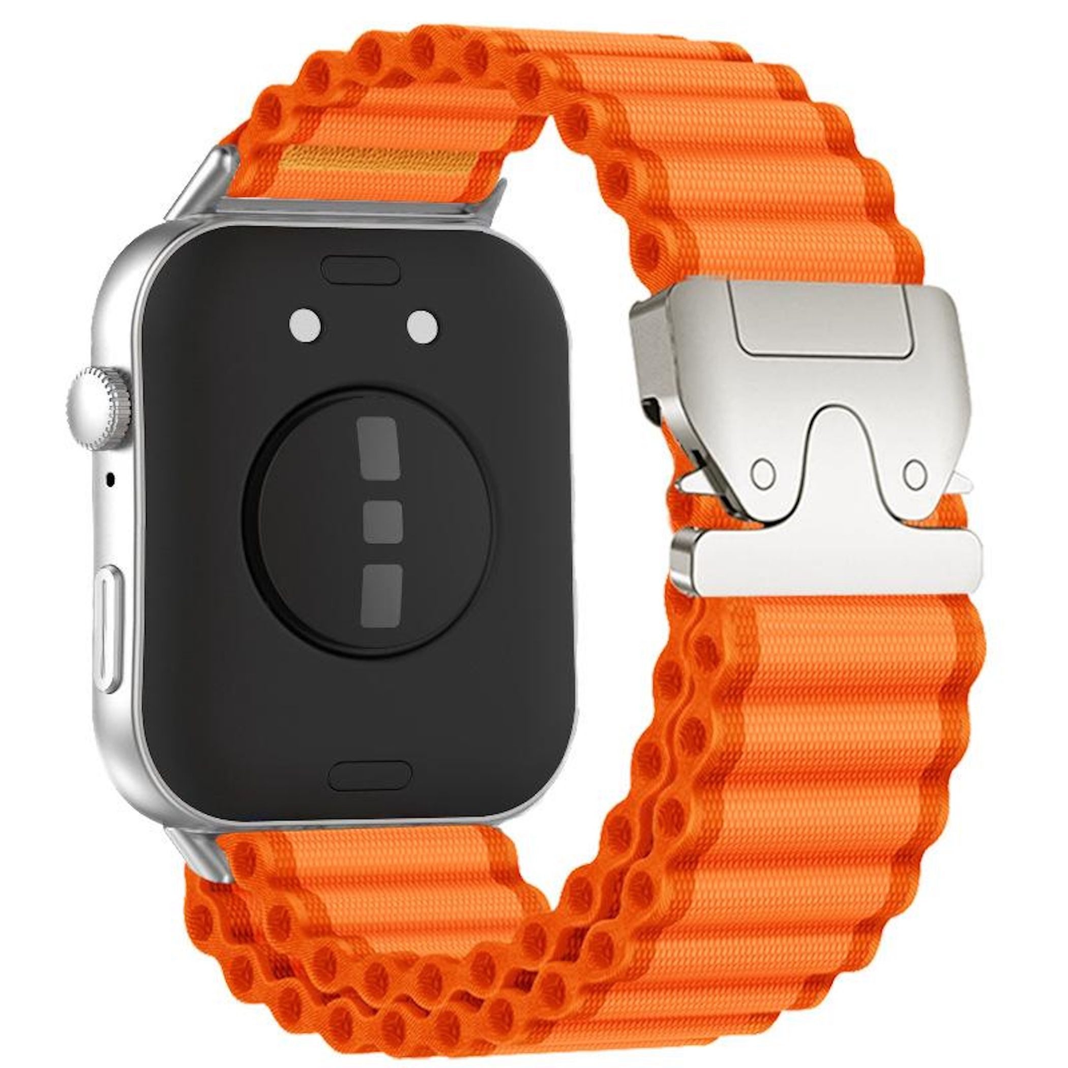Wigento Smartwatch-Armband Nylon Outdoor für Huawei Watch Fit 5 4 / 5 4 Pro / 3 Ersatz Orange, Outdoor Armband, Verstellbar