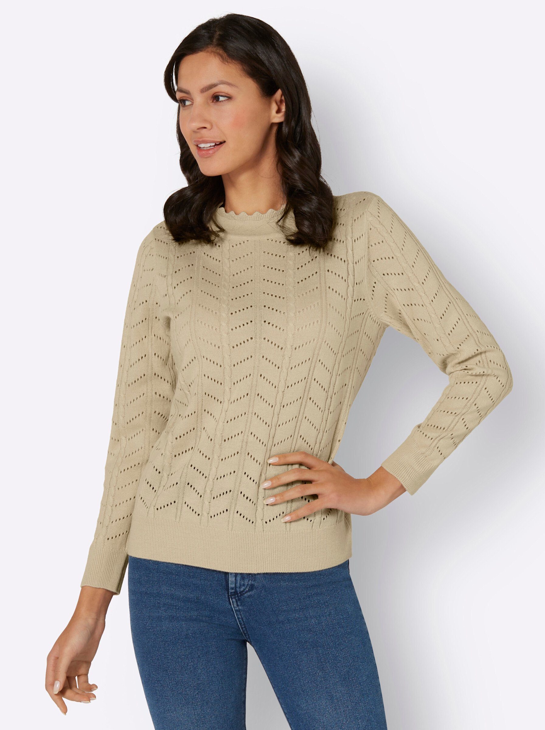 Sieh sand Strickpullover an!