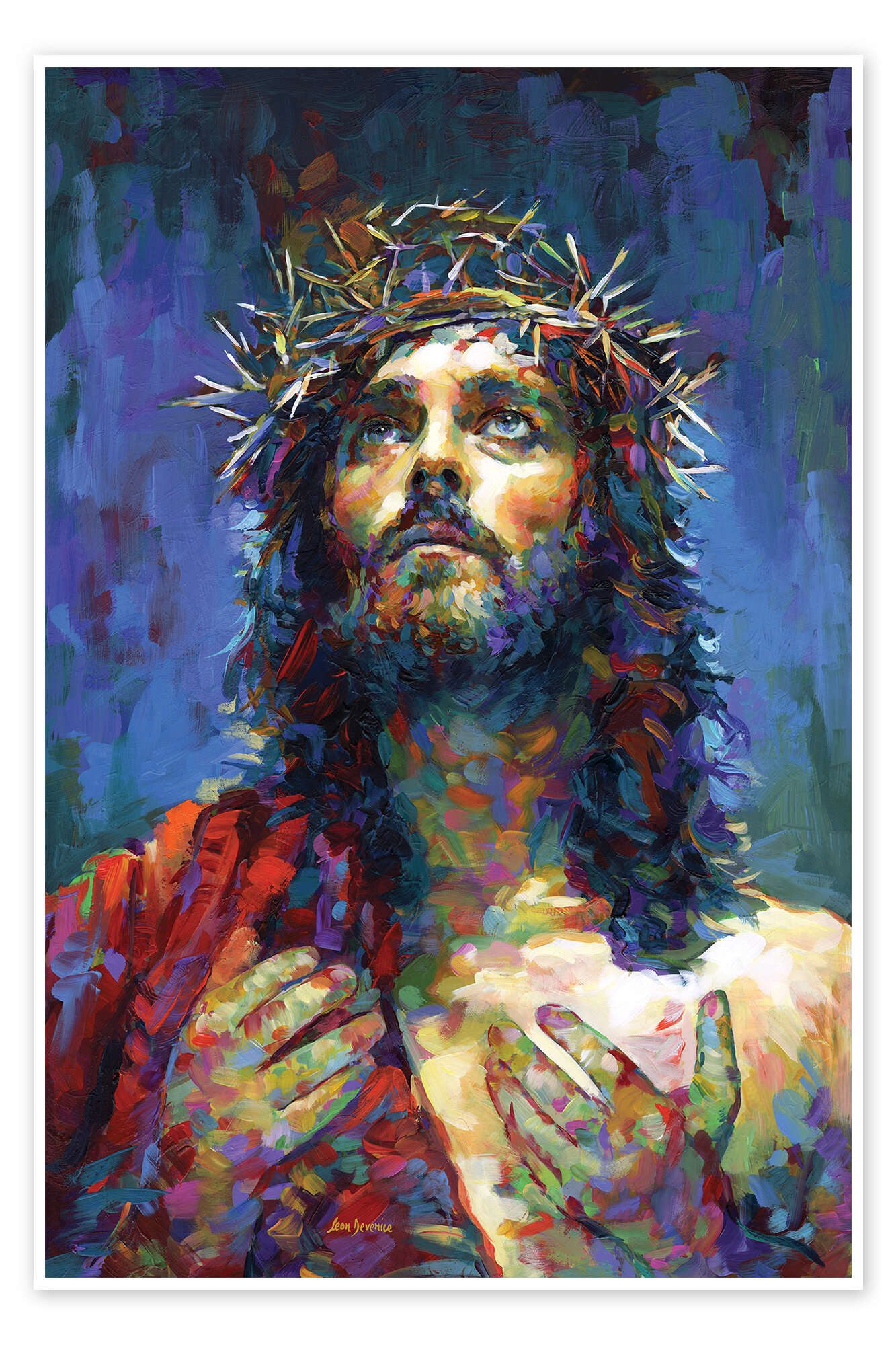 Posterlounge Wandbild Jesus Christus I, Leon Devenice, erhältlich als Poster, Leinwandbild, Wandsticker oder Acrylglasbild