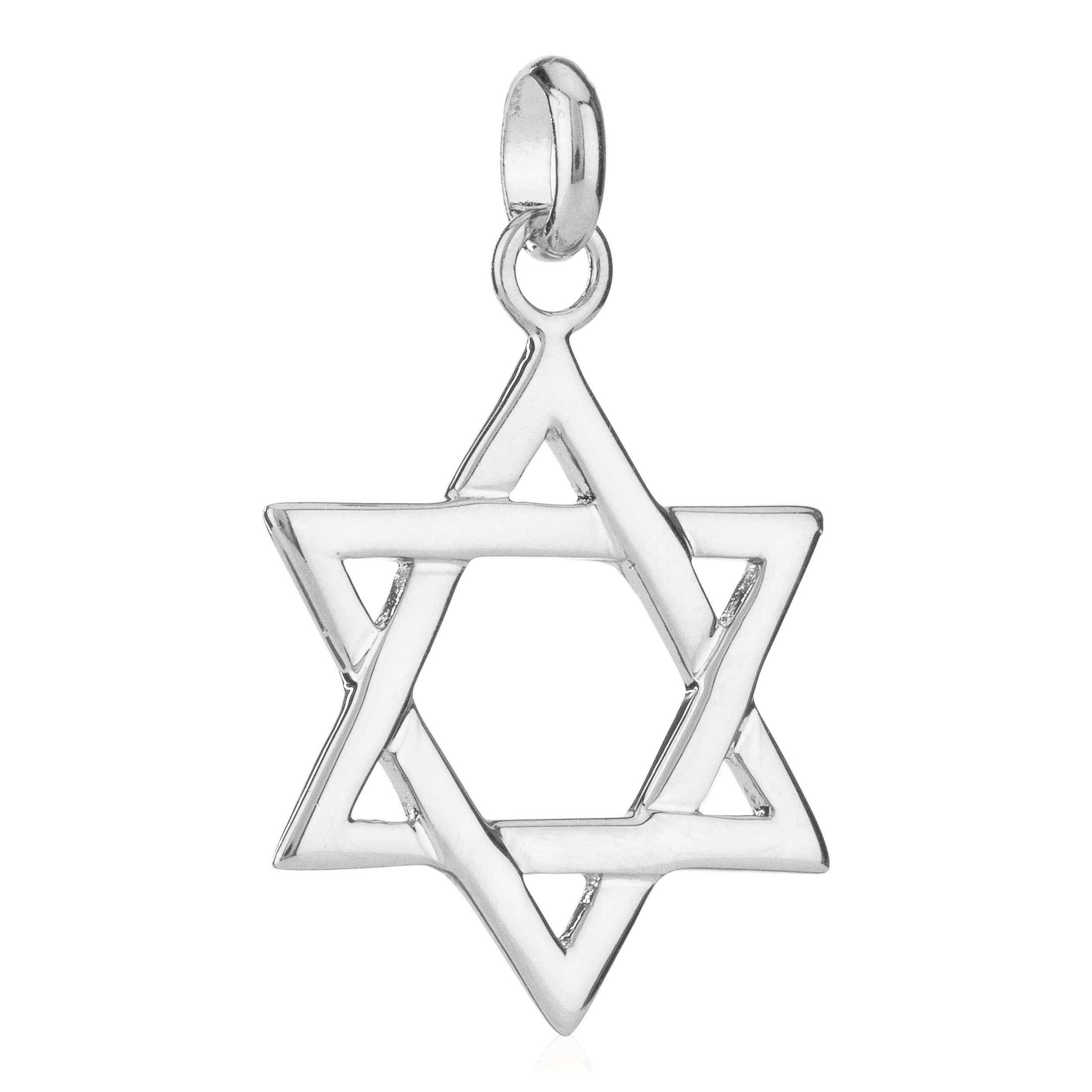 Kettenanhänger 925 Sterlingsilber Silber Anhänger Davidstern Hexa