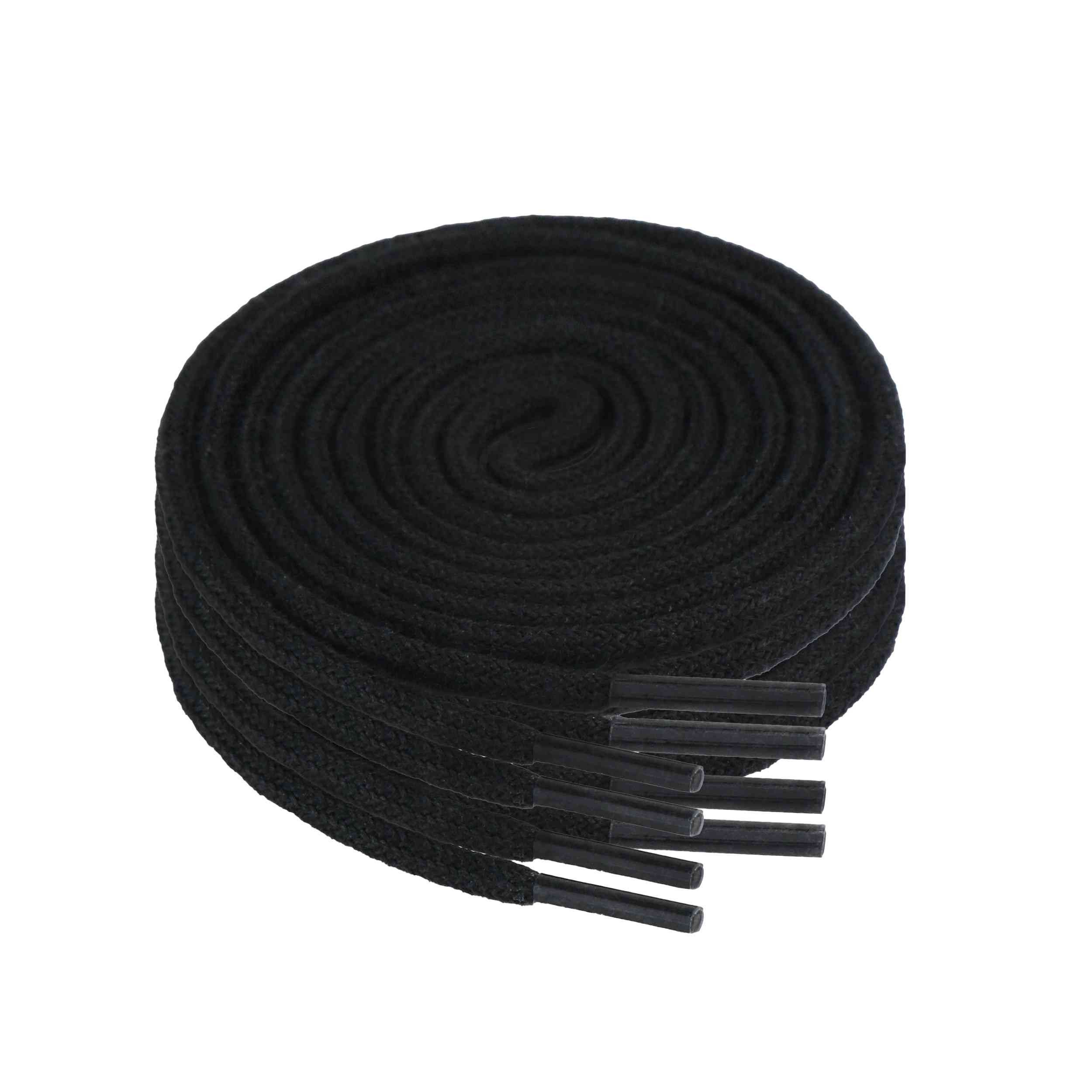 Schnürsenkel 2 Paar schwarze Schnürsenkel 90cm rund – Baumwolle für Sneaker & Schuh