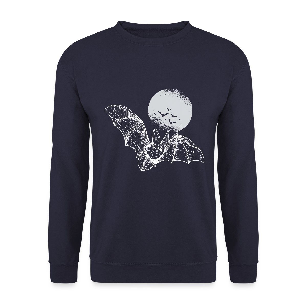 Sweatshirt Halloween Fledermaus Mit Vollmond Gruselig Unisex Pullover