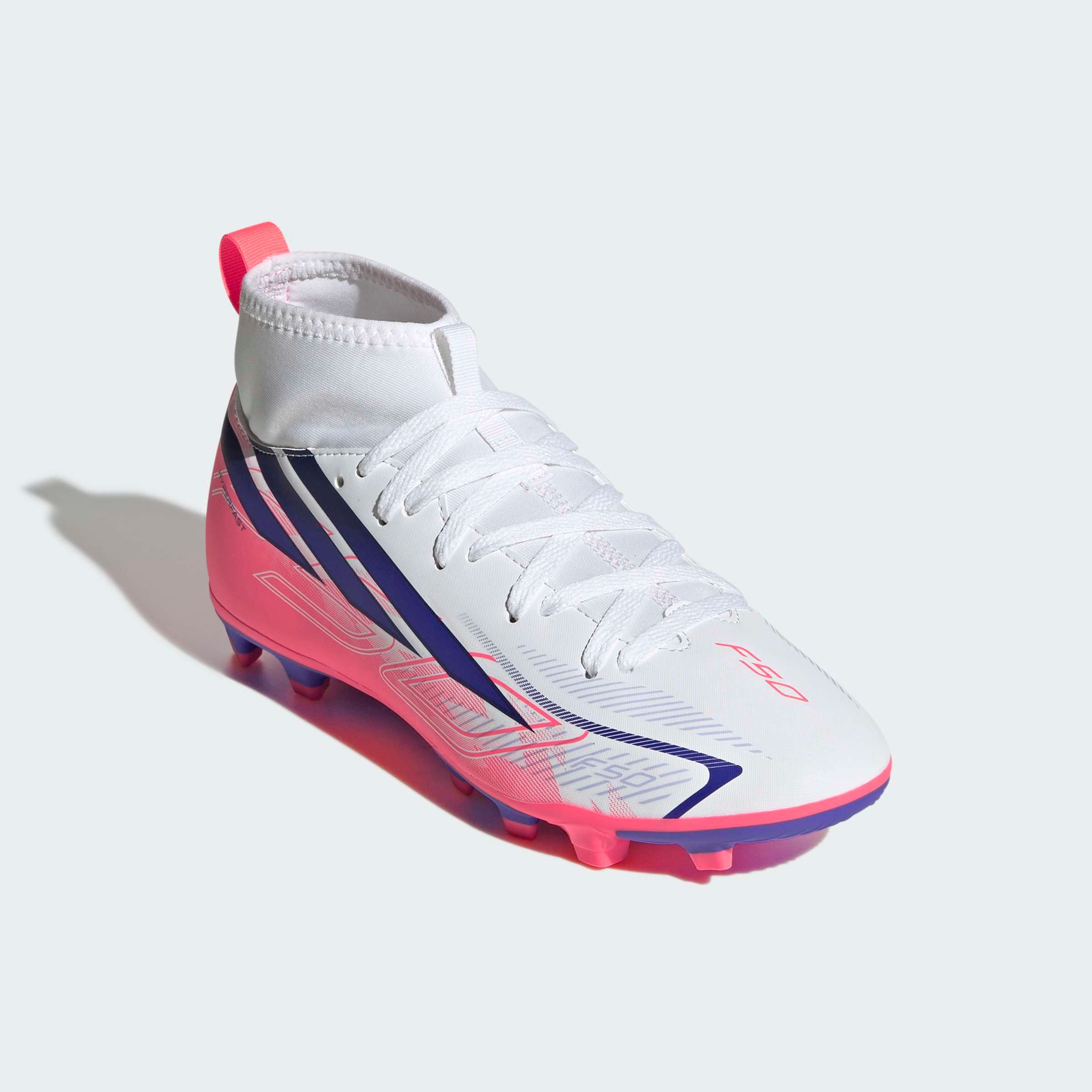 adidas Performance F50 HYPERFAST CLUB KIDS, FESTE BÖDEN/GEMISCHTE BÖDEN, HALBHOCH GESCHN Fußballschuh für viele verschiedene Böden geeignet, für Jugendliche & Kinder