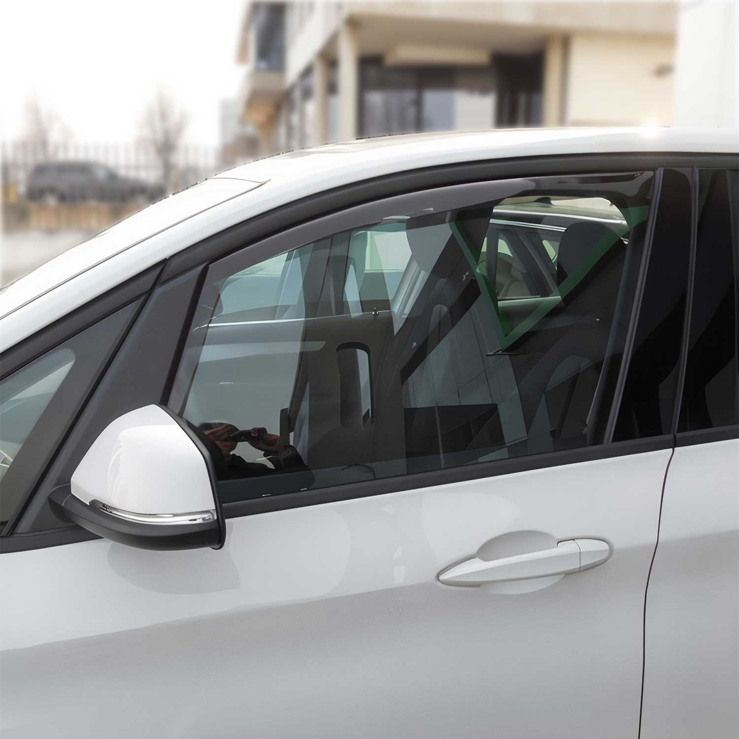 OMAC Вентиляционные решетки Windabweiser Regenabweiser für BMW 2 Active Tourer F45 2014-2021 2tlg (2 St), Aerodynamisch, Einfache Montage, Waschstraßenfest