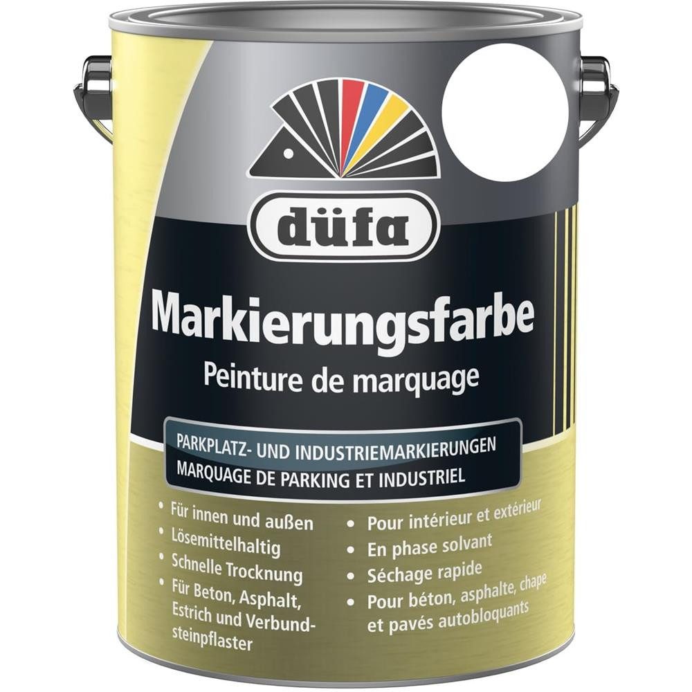 düfa Lack Markierungsfarbe Gelb/ Weiß 2,5l Parkplatzfarbe Industriemarkierung