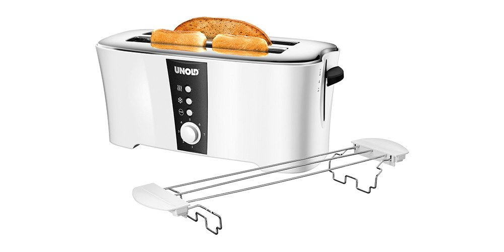 Unold Toaster Design Dual, 2 lange Schlitze, für 4 Scheiben, 1350,00 W, Stufenlos einstellbarer Röstgrad Lift-Funktion