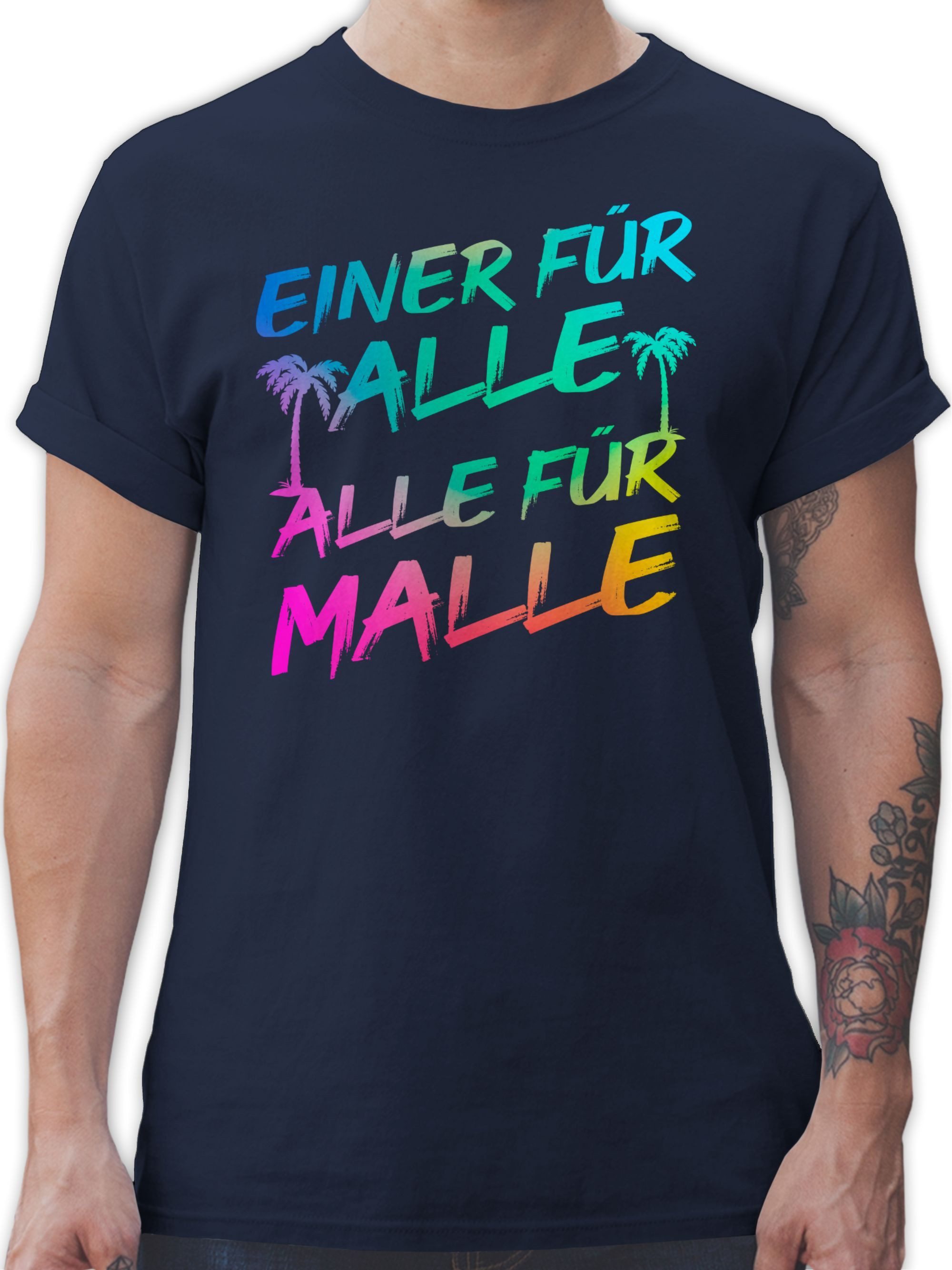 Shirtracer T-Shirt Einer für alle Alle für Malle I Mallorca Party I Malle für alle Sommerurlaub Herren