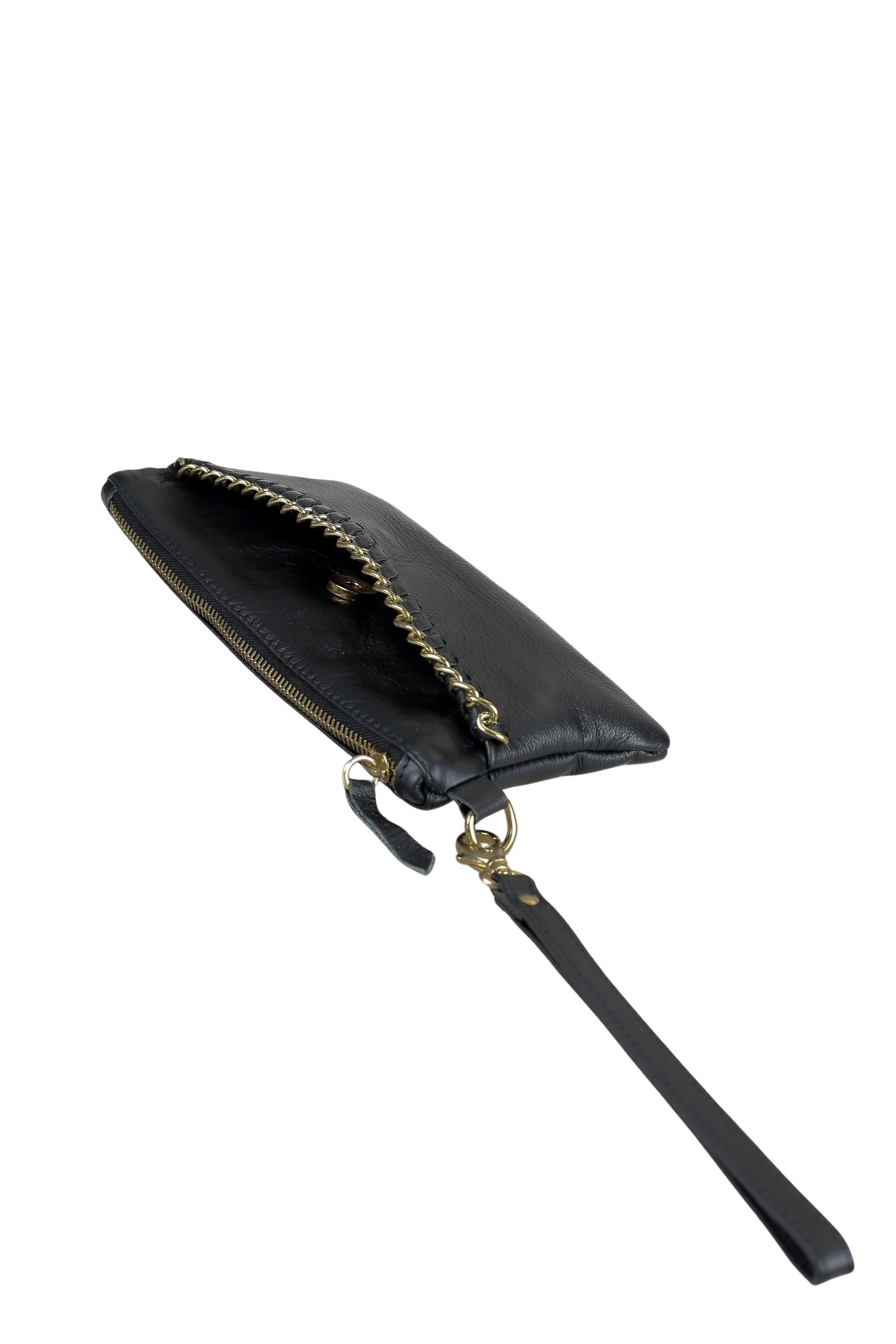 COLLEZIONE ALESSANDRO Clutch Dubai, aus Leder mit goldenen Metallen