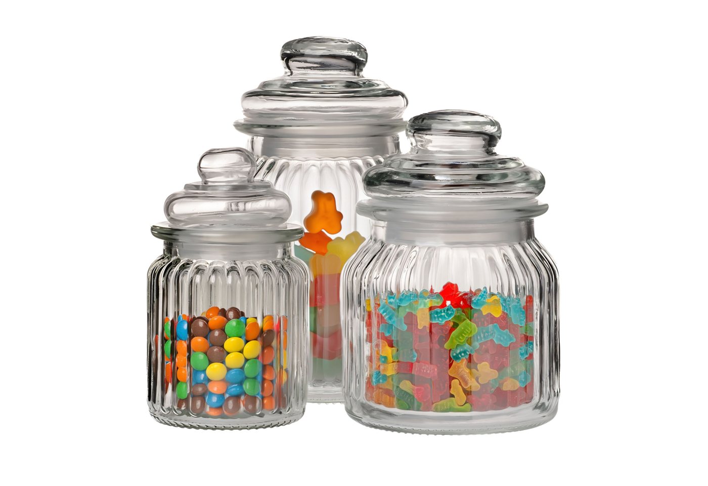 Annastore Vorratsglas Vorratsglas mit Glasdeckel Bonbonglas Bonboniere Vorratsbehälter, Aufbewahrungsgläser, Vorratsglas mit Deckel