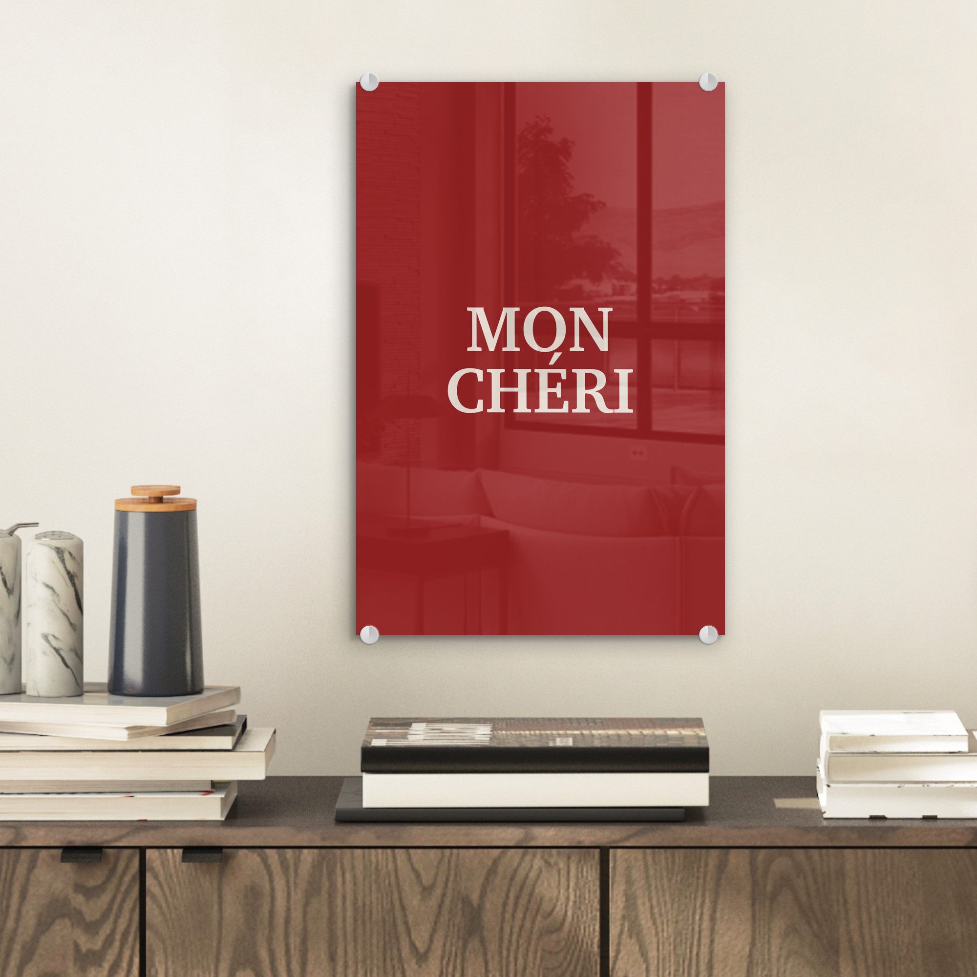 MuchoWow Acrylglasbild Rot - Französisch - günstig online kaufen