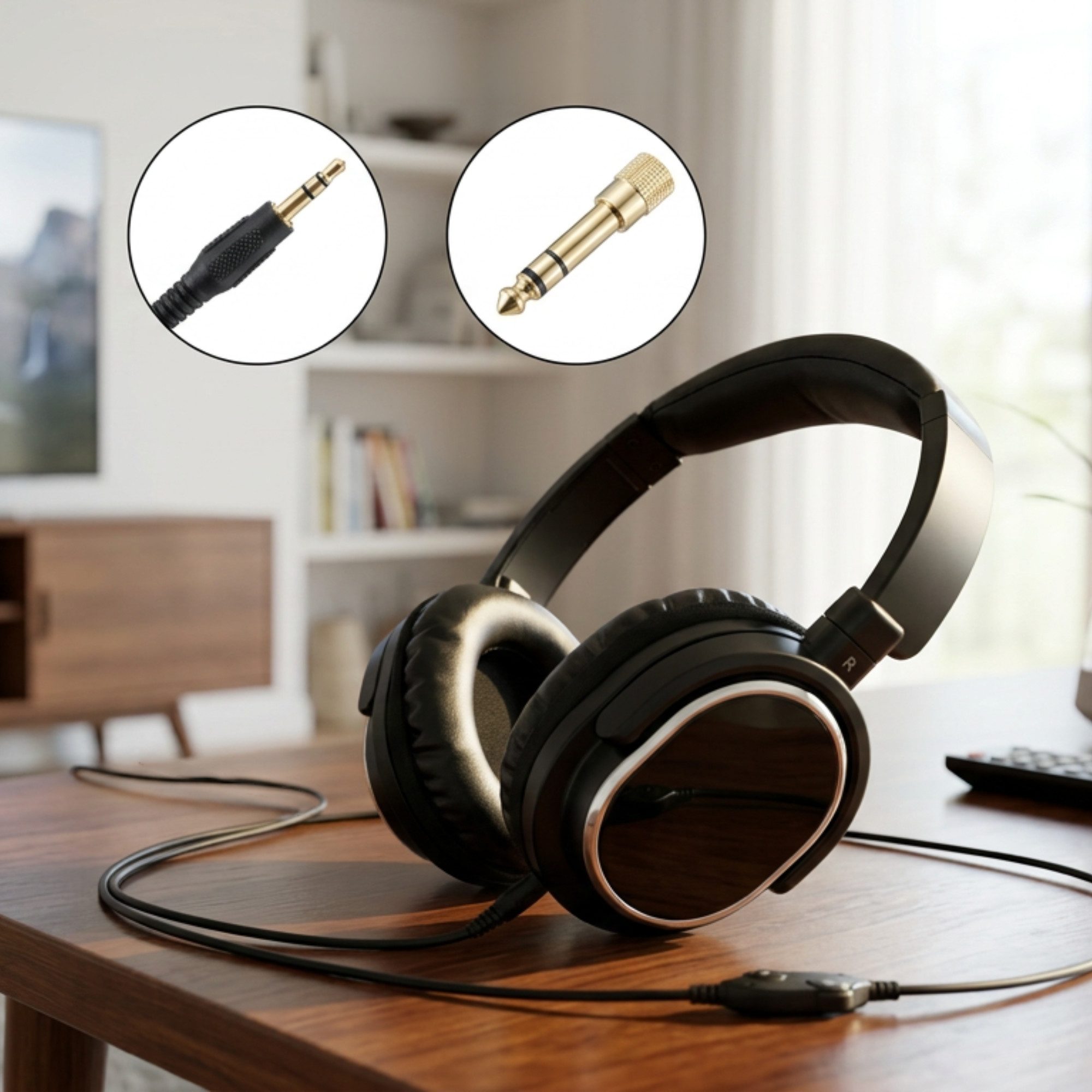 HUMANTECHNIK BequemerTV-Kopfhörer mit Kabel, L/R-Lautstärke getrennt regelbar Over-Ear-Kopfhörer (keine, kabelgebunden, extralanges Kabel 5,5m) – Bild 4 von 5