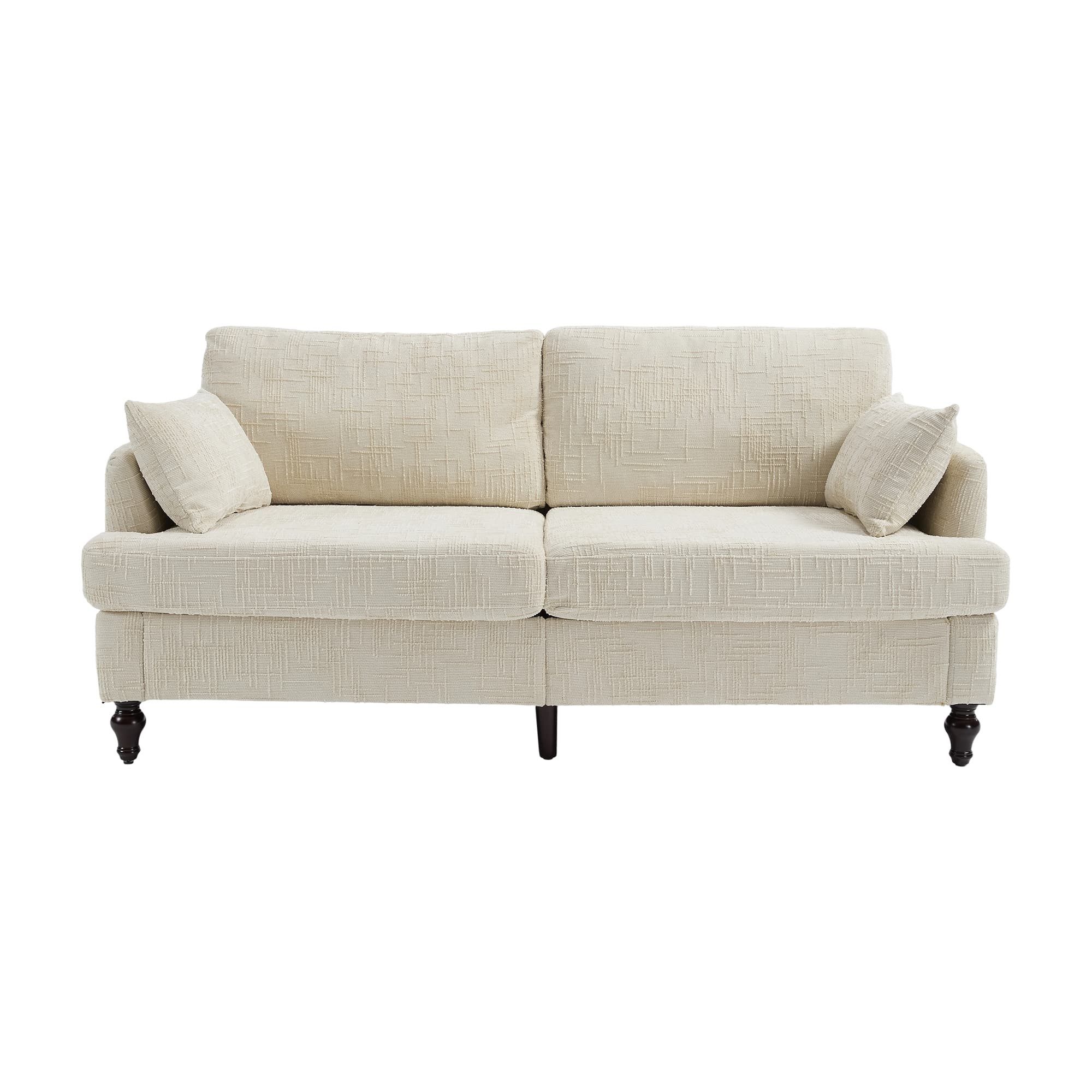 Fanttik Sofa Schlafsofa, 2-sitziges Chenille-Sofa, Set
