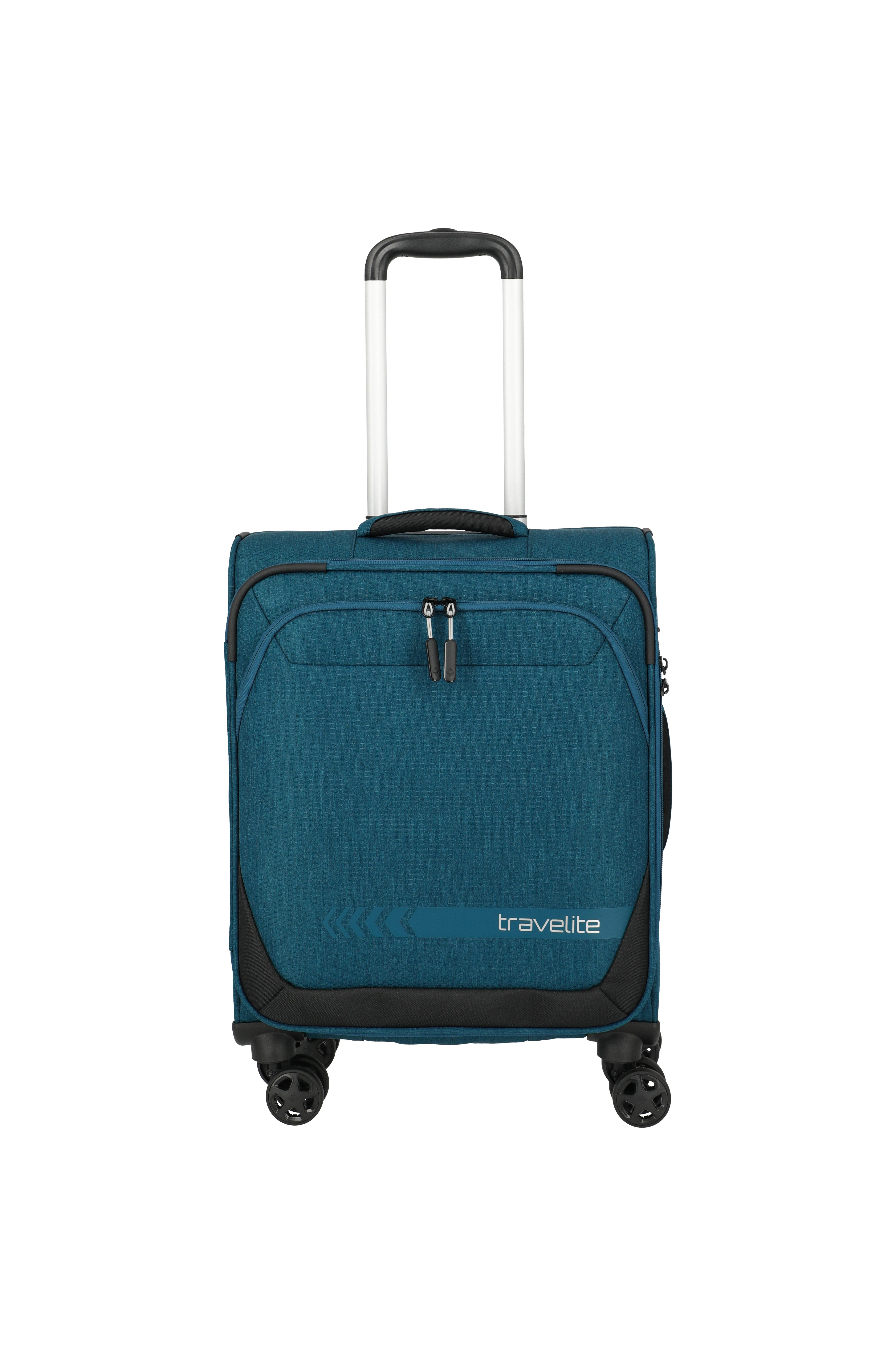 travelite Handgepäckkoffer KICK OFF Reisekoffer, 4 Rollen, 4 Doppelrollen, Außentaschen und Packgurte – leicht und robust