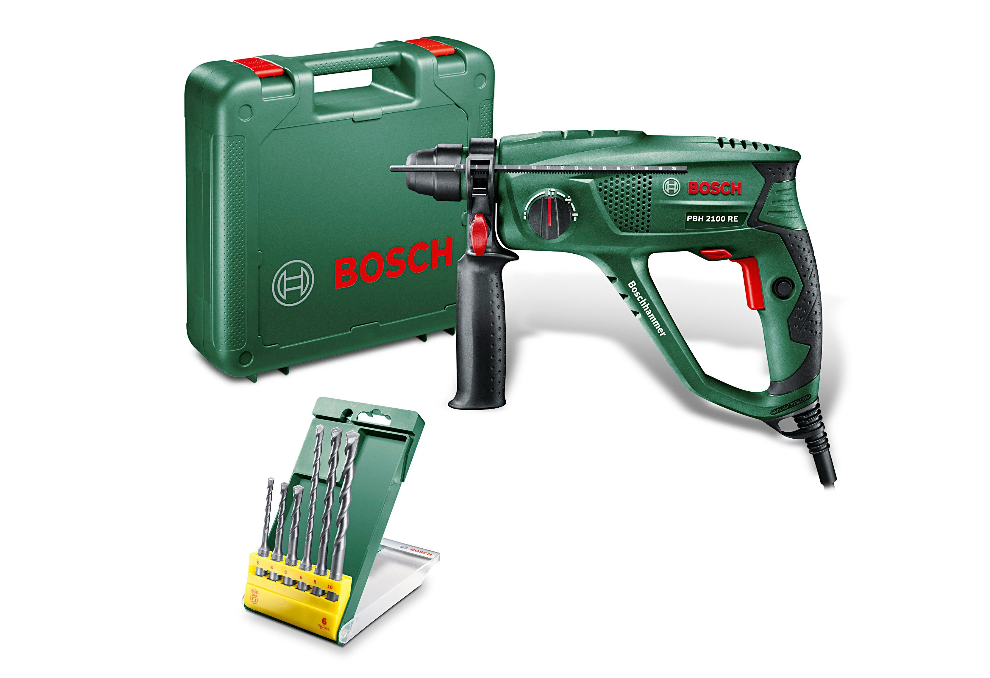 Bosch Home & Garden Bohrhammer U/min, PBH RE, max. 2300 V, 2100 230 6-tlg. Bohrer-Set inkl