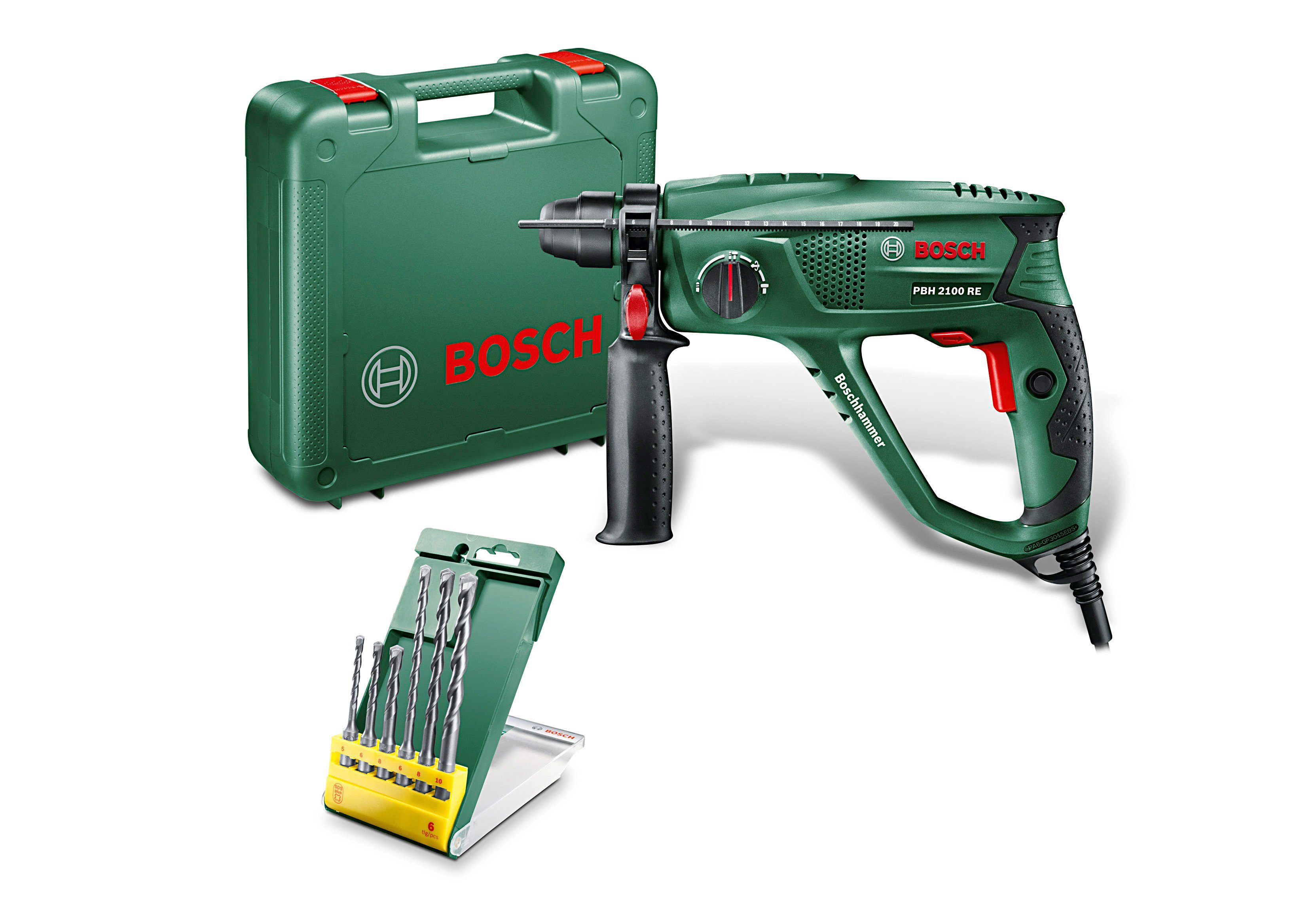 Bosch Home & Garden Bohrhammer PBH 2100 RE, 230 V, max. 2300 U/min, inkl. 6 günstig online kaufen