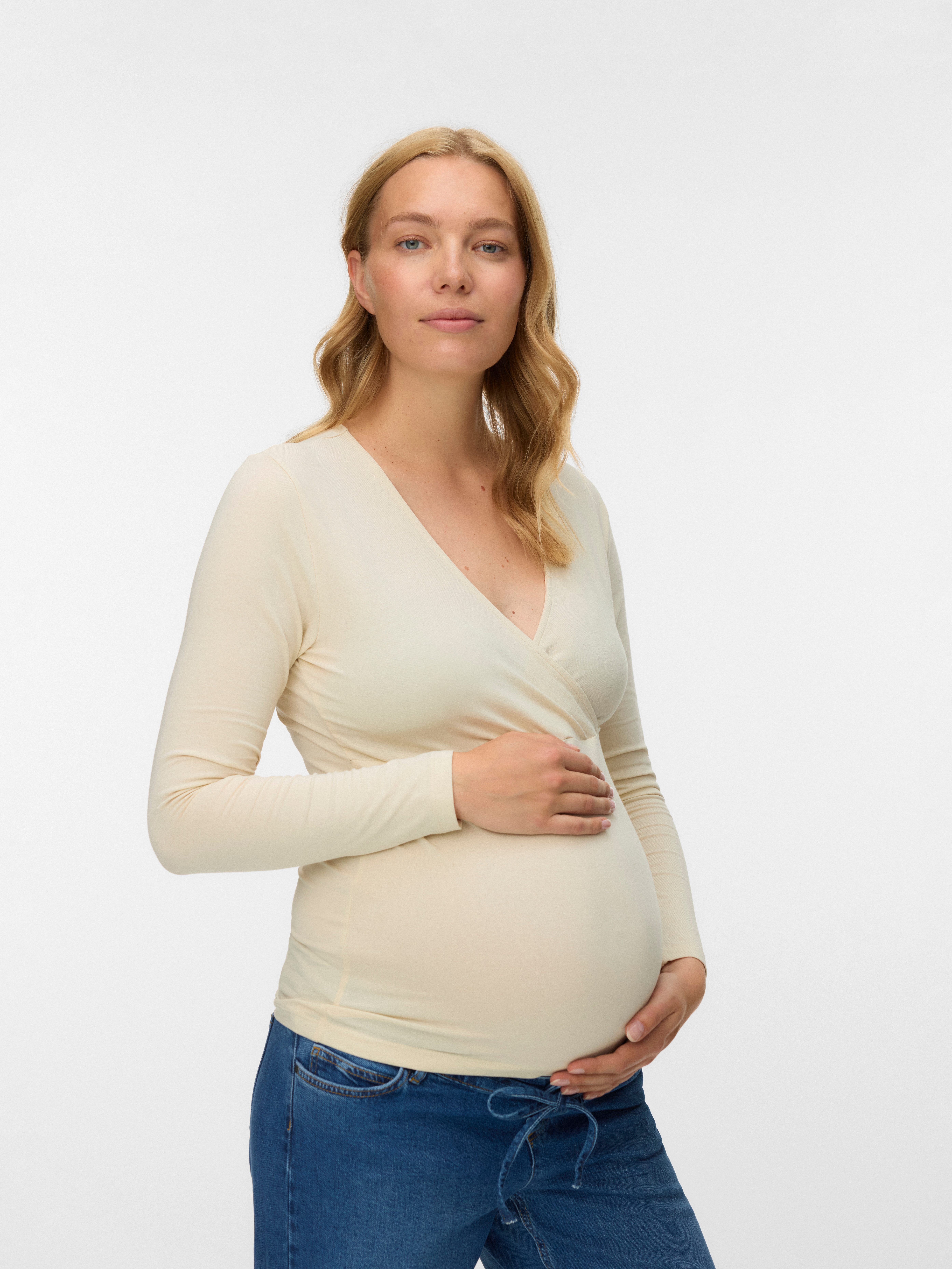 Mamalicious Umstandsshirt MLKERRIE TESS LS JRS TOP 2-P NOOS (Packung, 2-tlg)