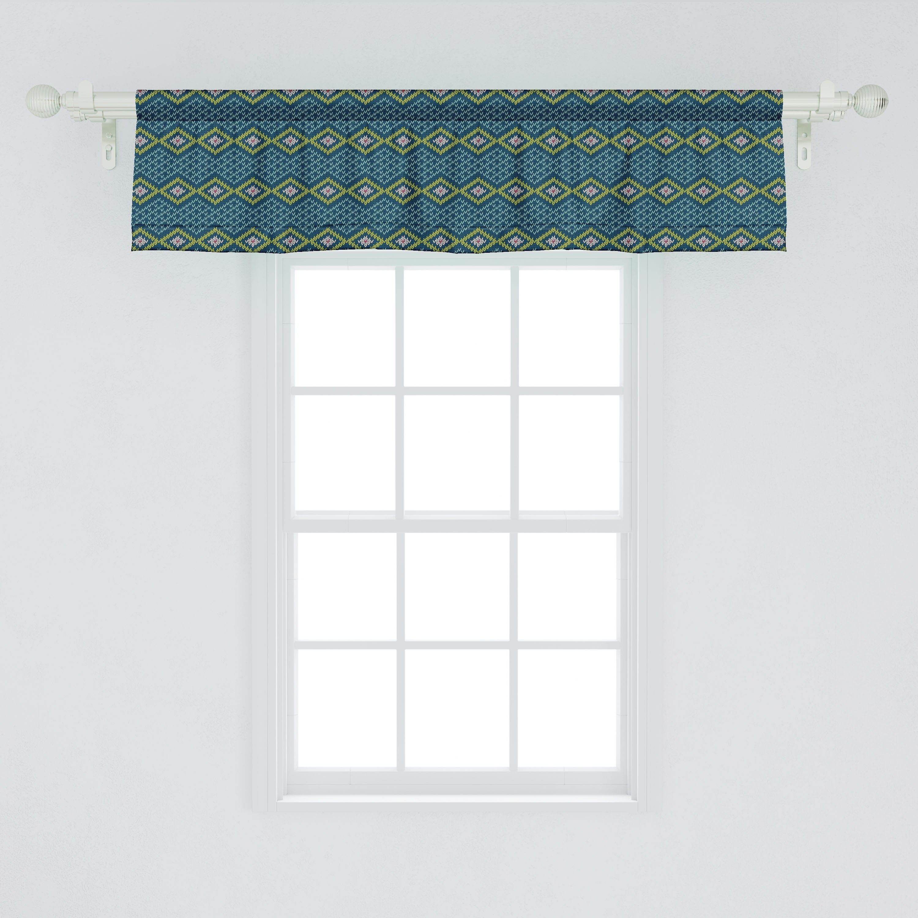 Scheibengardine Vorhang Volant Chevron Microfaser, Ethnic Schlafzimmer Art Retro für Klassische Küche Stangentasche, Dekor mit Abakuhaus