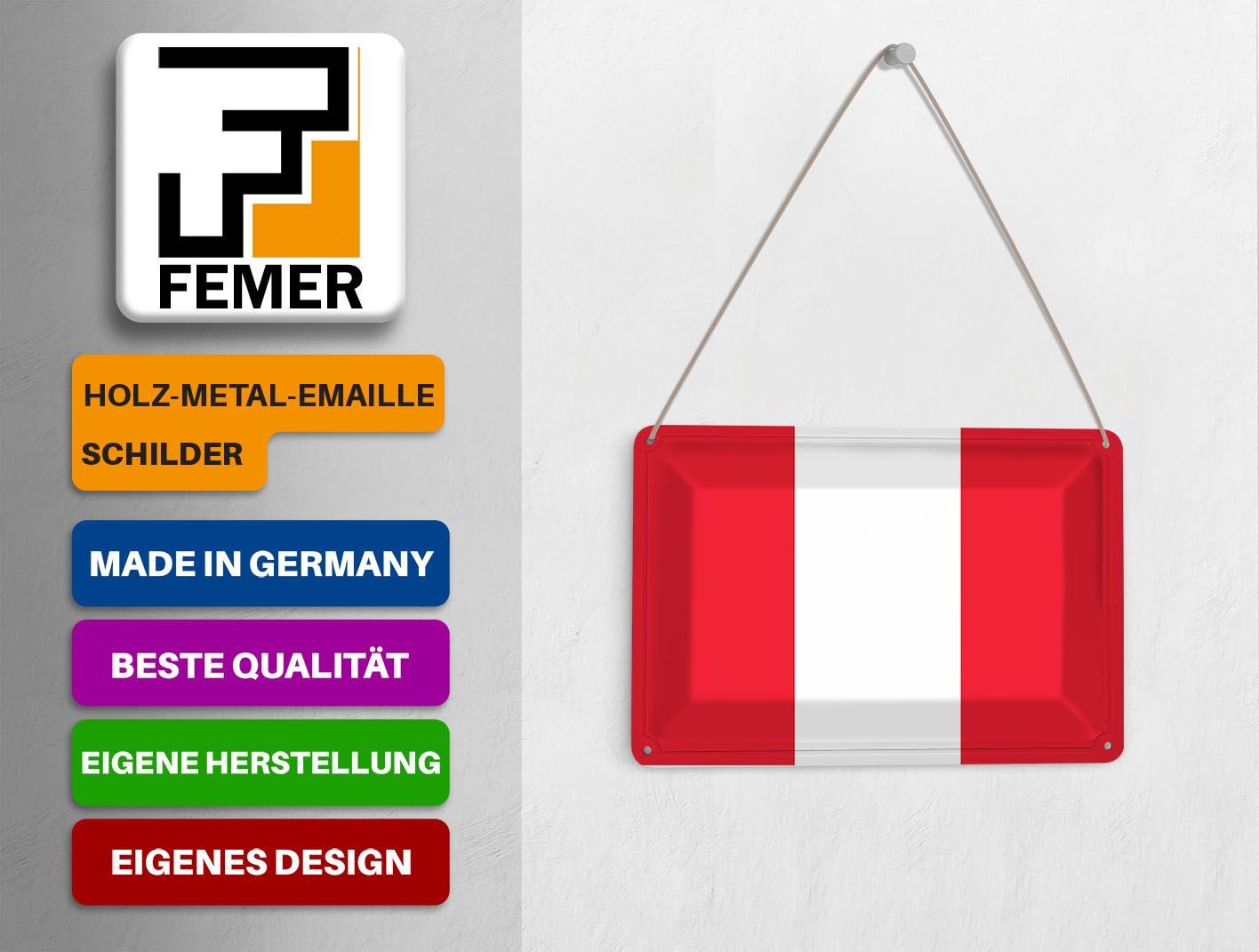 Femer GmbH Postkarte Flagge Perus 14x10 cm Flag of Peru, unfrankiert
