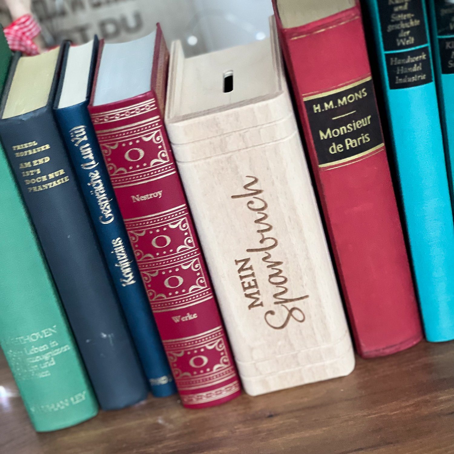 Spruchreif® Spardose Spardose in Buchform mit Gravur, Holz-Spardose mit Gra günstig online kaufen