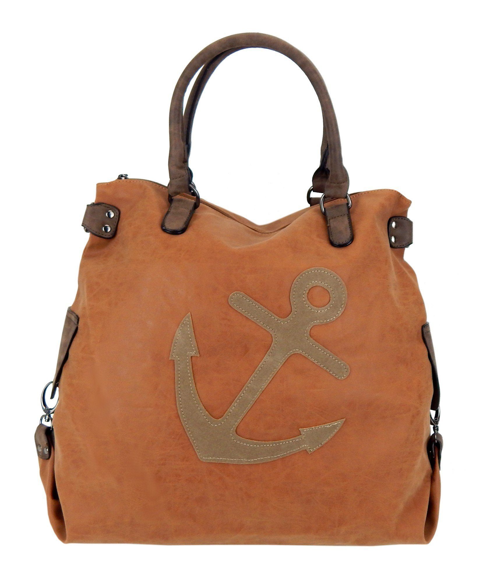Ella Jonte Shopper, XXL Shopper mit maritimen Anker-Motiv