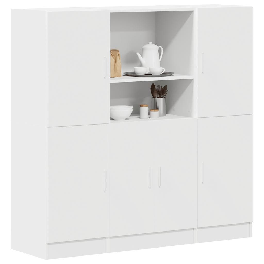 vidaXL Schrankmodule 3-tlg. Küchenschrank-Set Weiß Holzwerkstoff günstig online kaufen